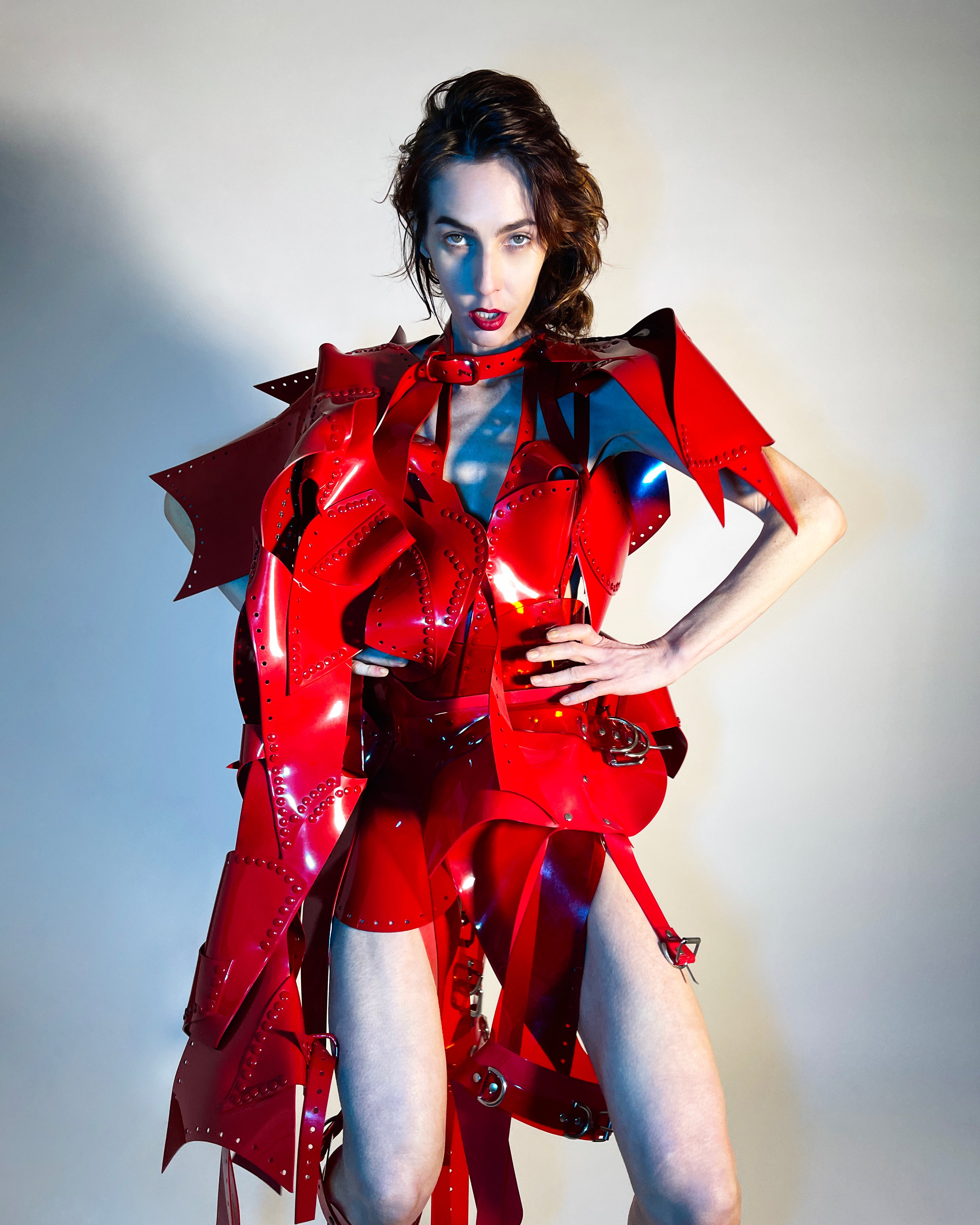 Jivomir Domoustchiev full body armour samurai woman cosplay future robot superhero love vegan sculpture design collectible art