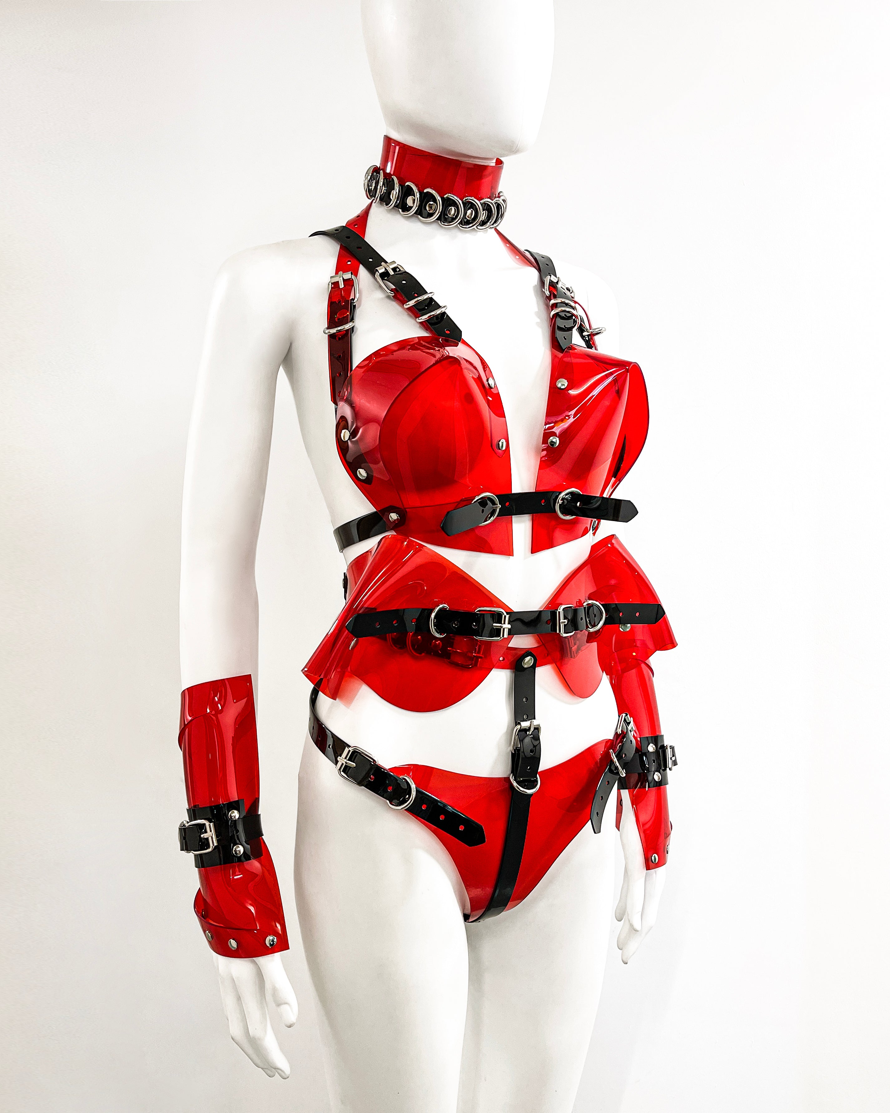 Jivomir Domoustchiev vegan vinyl pvc fashion wearable sculpture hand crafted to order only in East London Atelier independent luxury brand bras and panties knickers