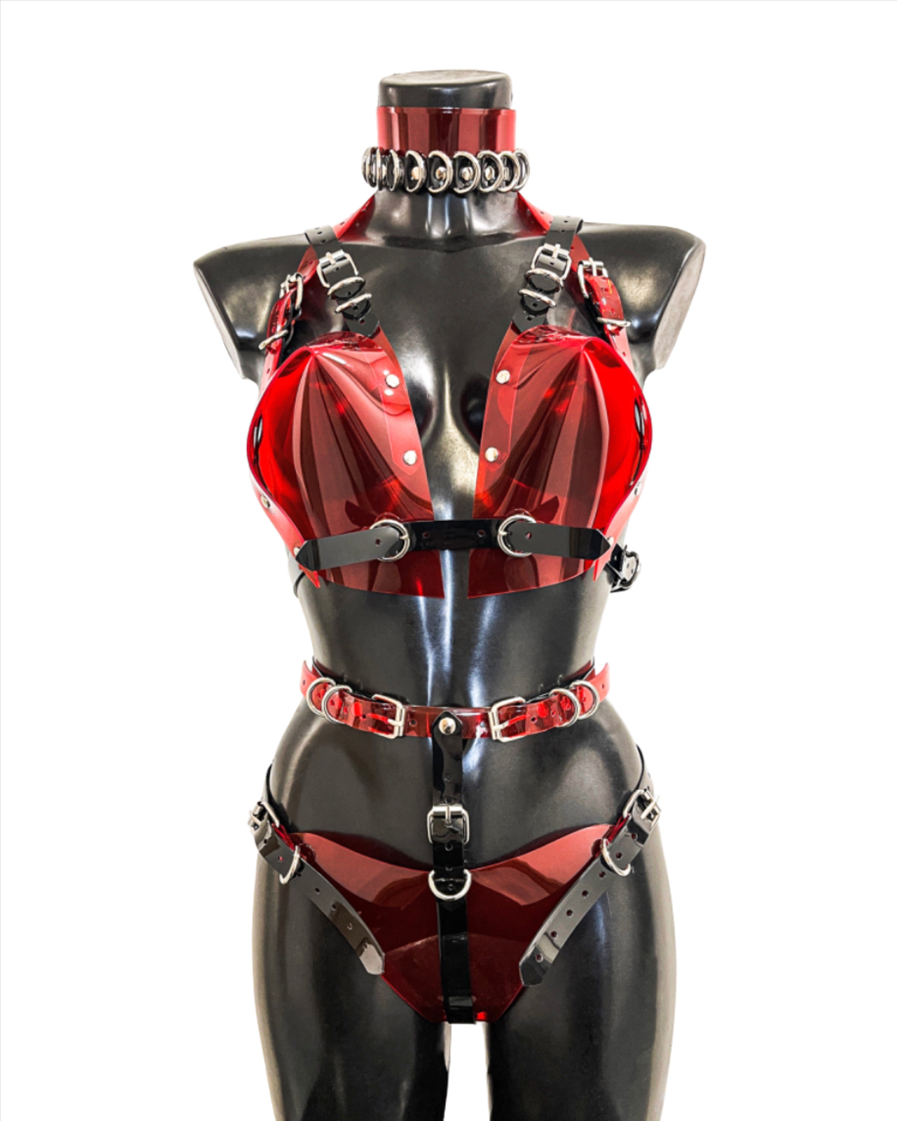 Jivomir Domoustchiev vegan vinyl pvc fashion wearable sculpture hand crafted to order only in East London Atelier independent luxury brand bras and panties knickers