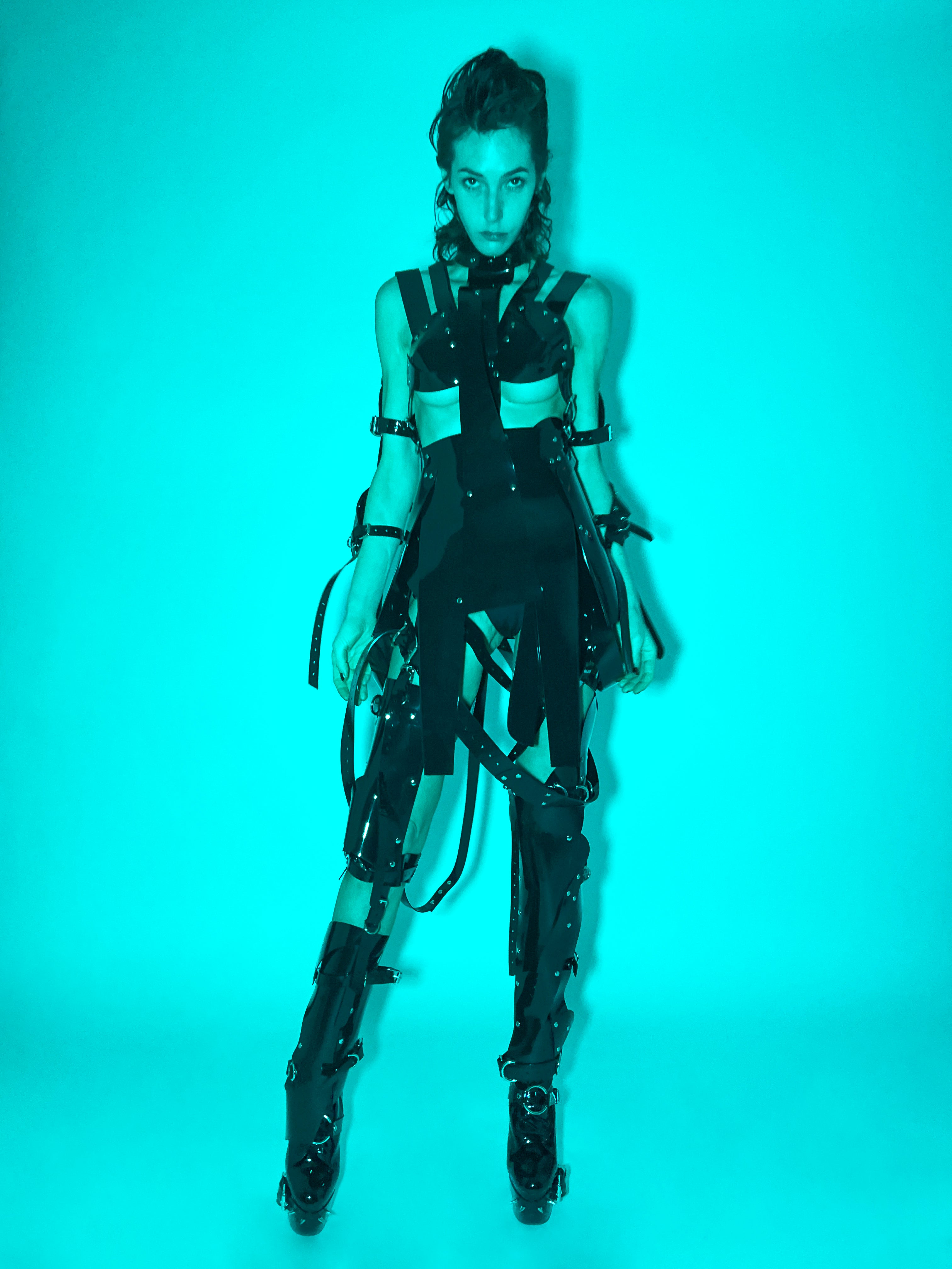 Black Onna Bugeisha by Jivomir Domoustchiev vegan fashion future love design robot kink fetsih superhero cosplay movie character robot