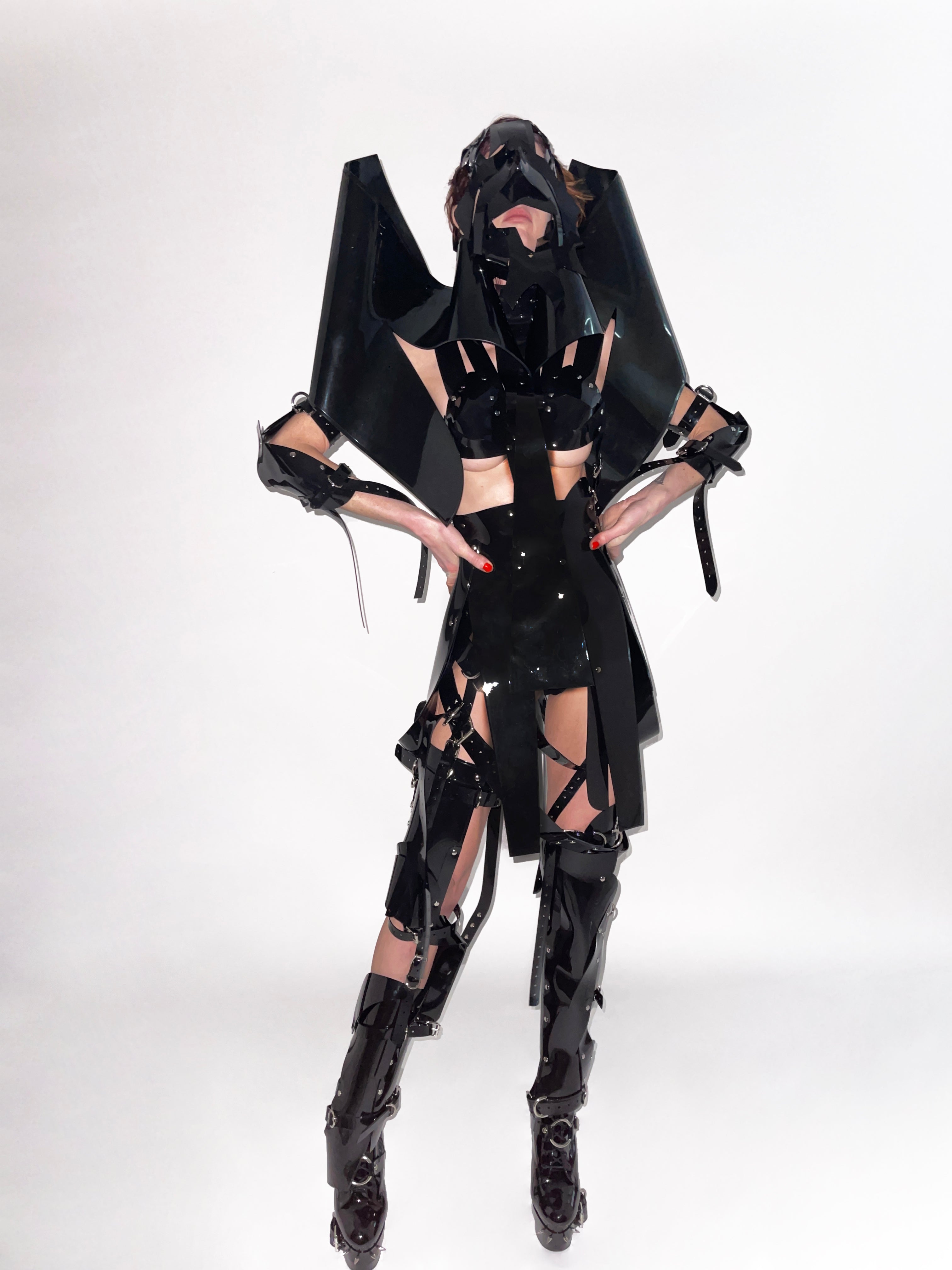 Black Onna Bugeisha by Jivomir Domoustchiev vegan fashion future love design robot kink fetsih superhero cosplay movie character robot