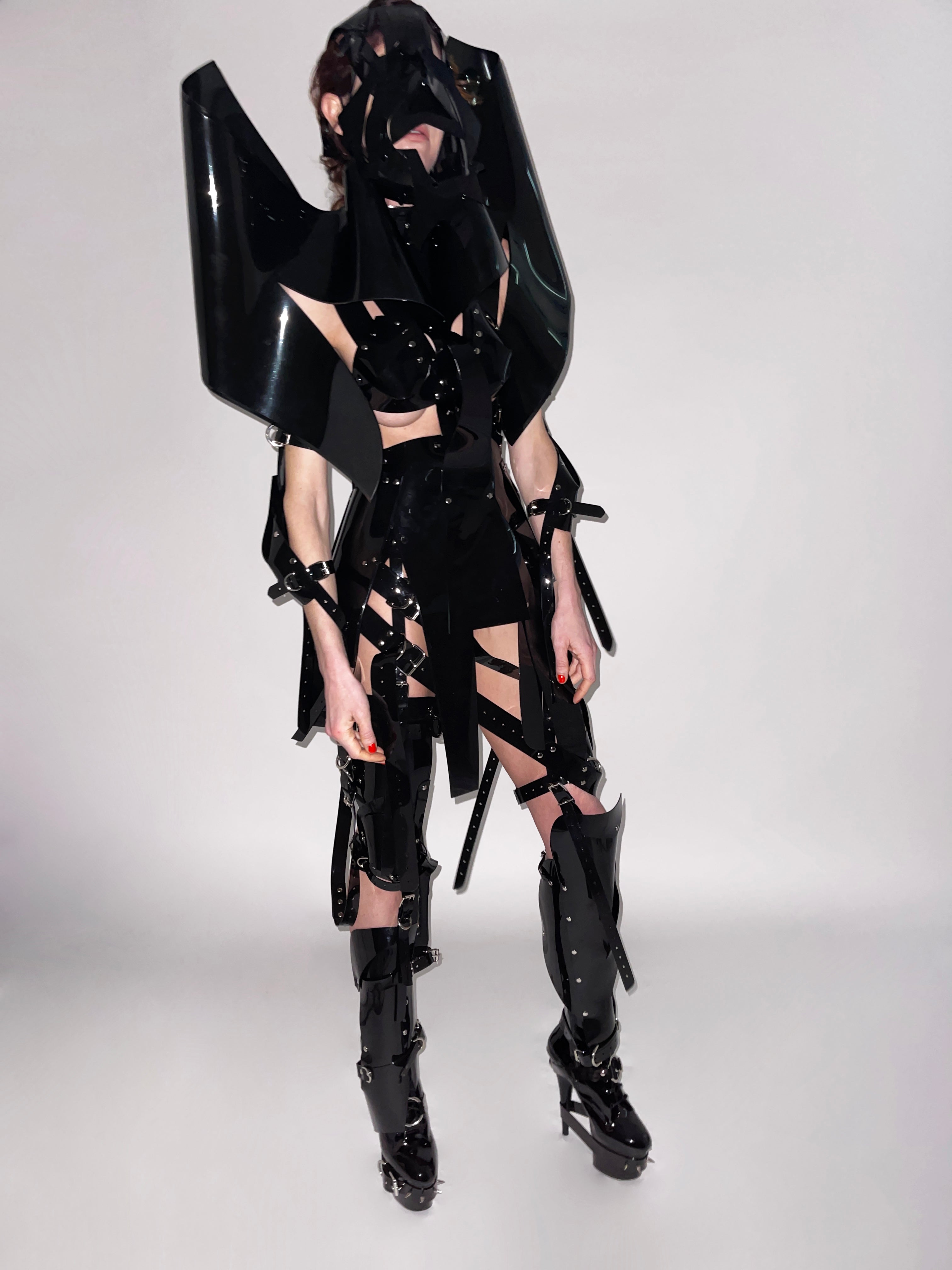 Black Onna Bugeisha by Jivomir Domoustchiev vegan fashion future love design robot kink fetsih superhero cosplay movie character robot