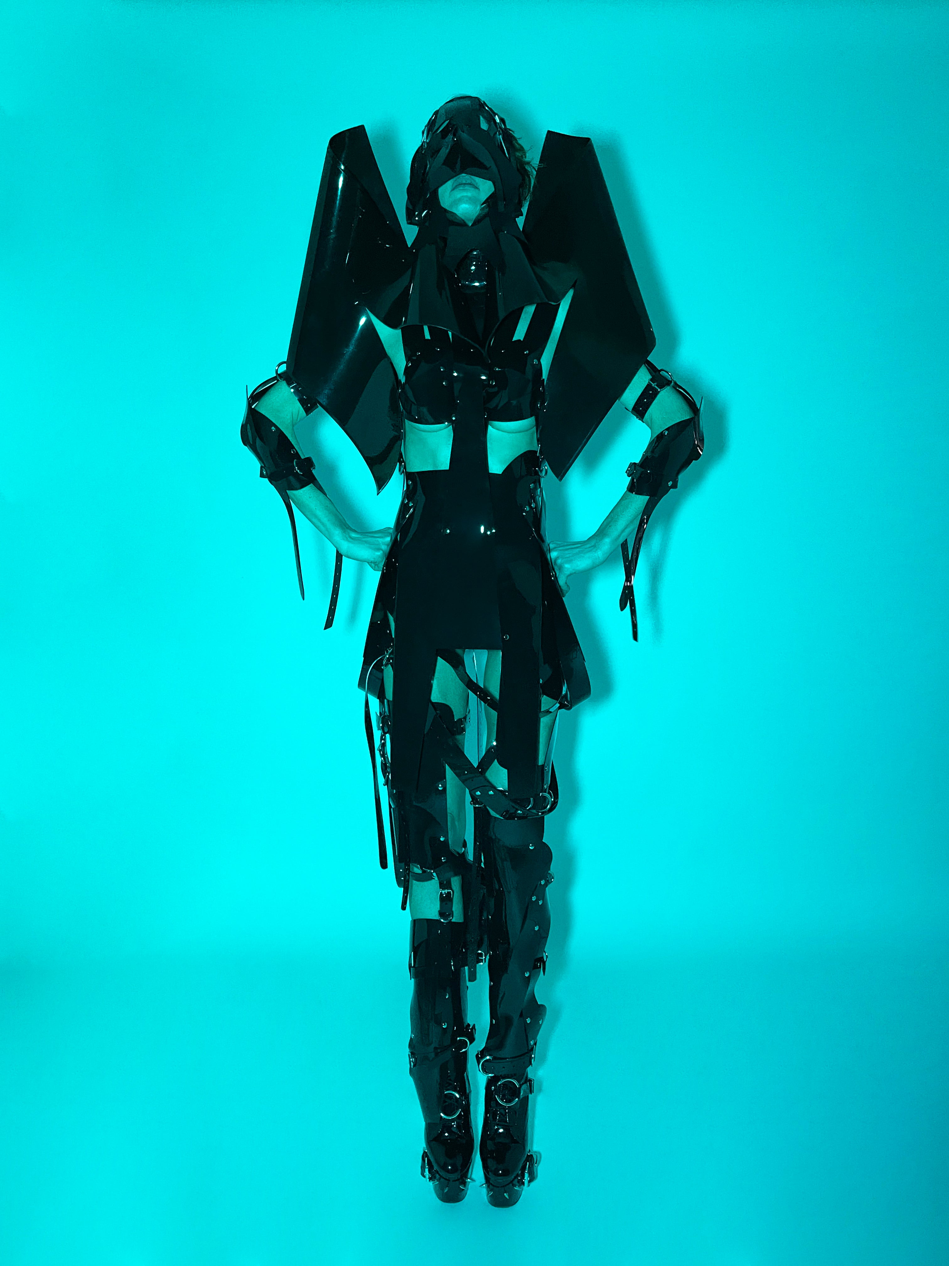 Black Onna Bugeisha by Jivomir Domoustchiev vegan fashion future love design robot kink fetsih superhero cosplay movie character robot