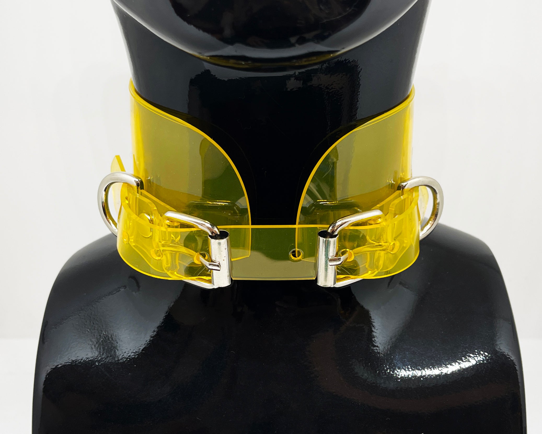 Jivomir Domoustchiev vegan vinyl pvc fashion wearable sculpture hand crafted to order only in East London Atelier independent luxury brand collar choker