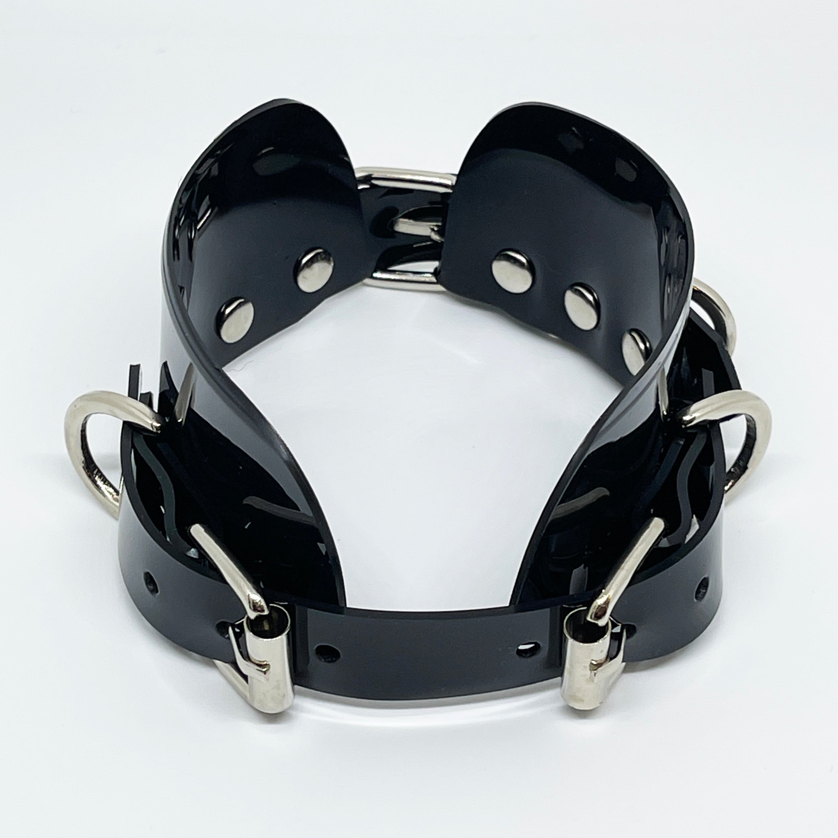 Jivomir Domoustchiev vegan vinyl pvc fashion wearable sculpture hand crafted to order only in East London Atelier independent luxury brand collar choker