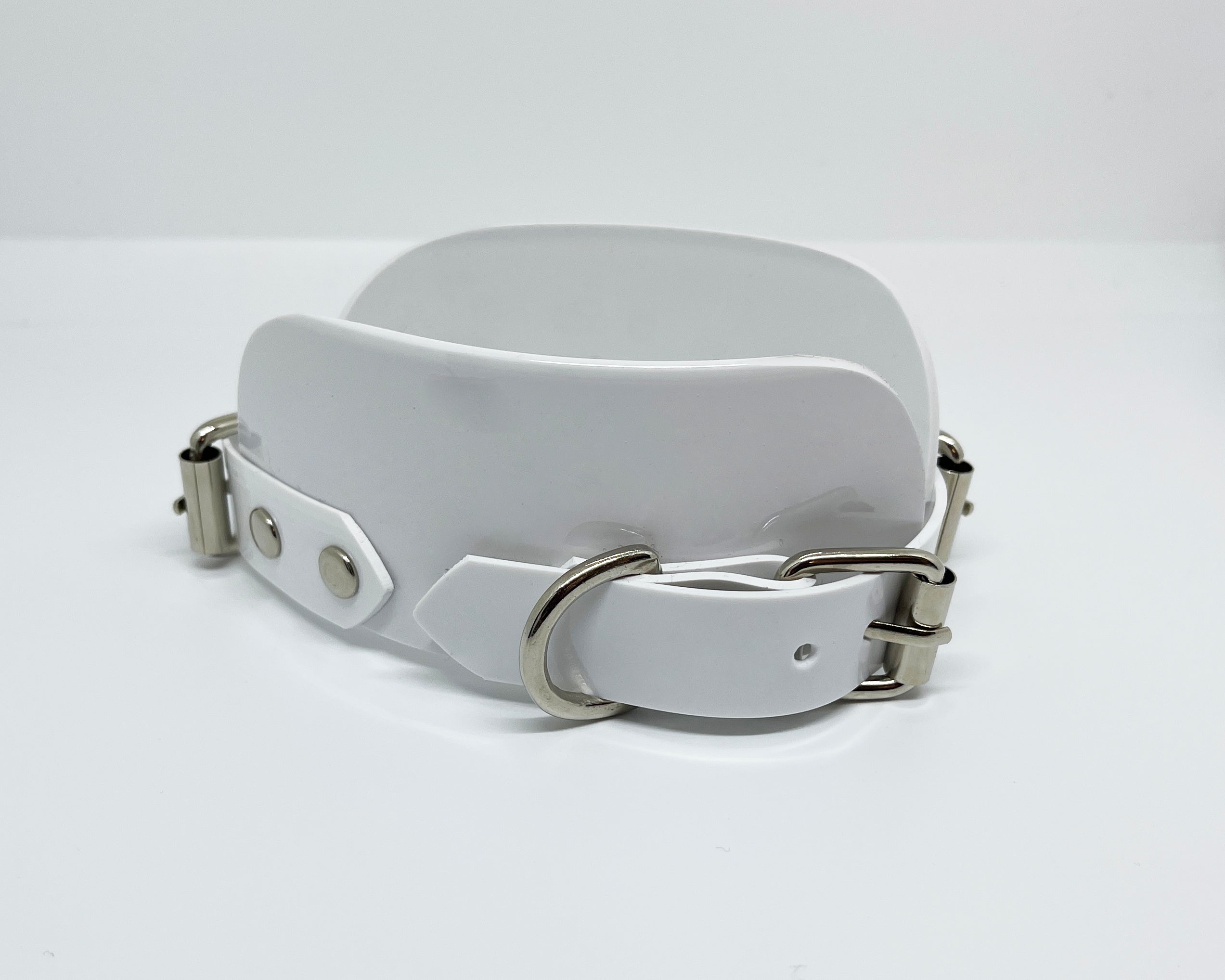 Jivomir Domoustchiev vegan vinyl pvc fashion wearable sculpture hand crafted to order only in East London Atelier independent luxury brand collar choker