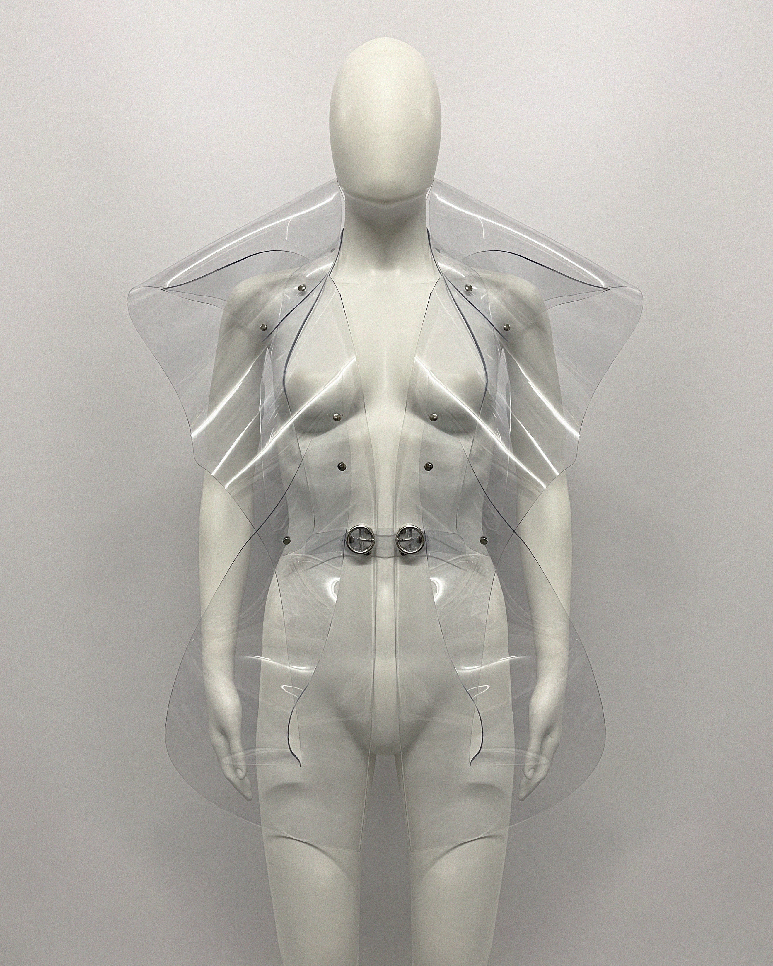 Jivomir Domoustchiev full body armour samurai woman cosplay future robot superhero love vegan sculpture design collectible art transparent