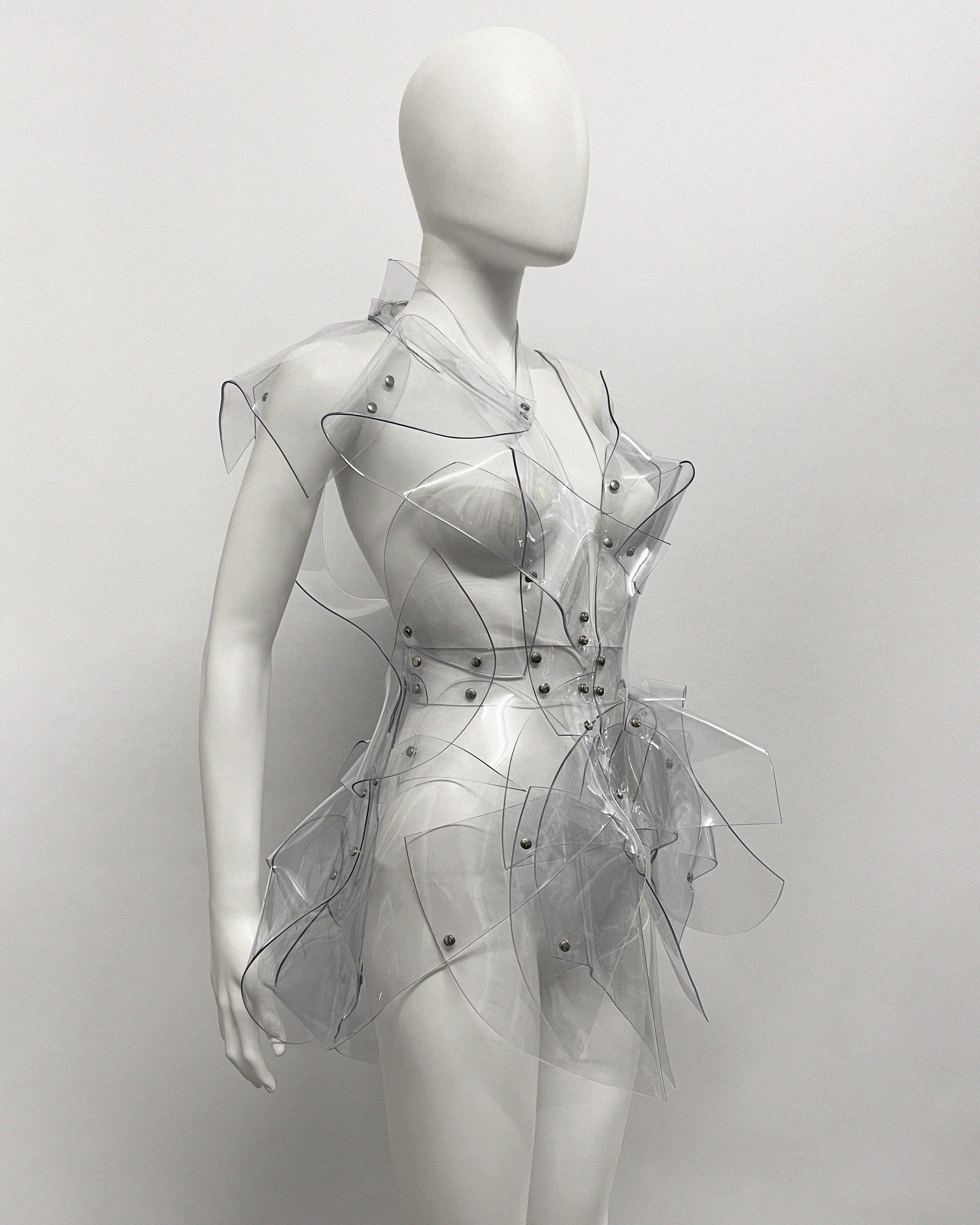 Jivomir Domoustchiev full body armour samurai woman cosplay future robot superhero love vegan sculpture design collectible art transparent