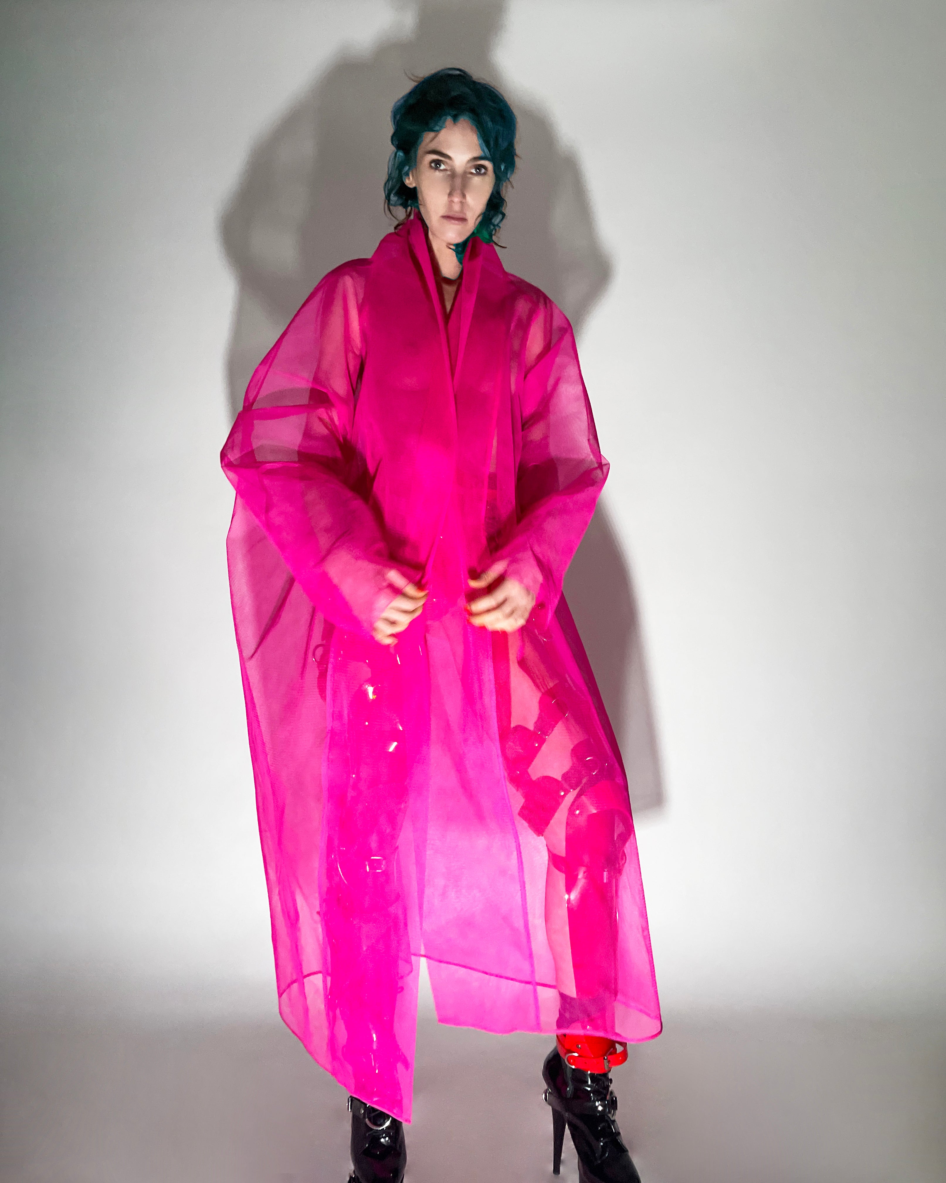 Jivomir Domoustchiev Oversized Stiffened Net Coat hand crafted in East London atelier