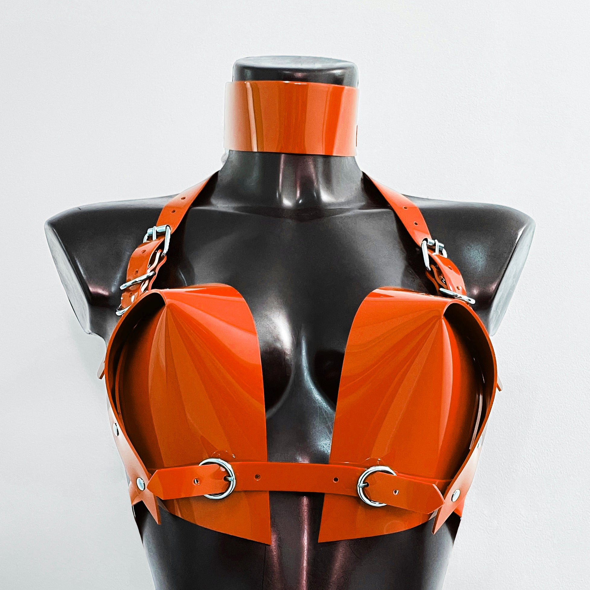 Jivomir Domoustchiev vegan vinyl pvc fashion wearable sculpture hand crafted to order only in East London Atelier independent luxury brand bras bustier corset