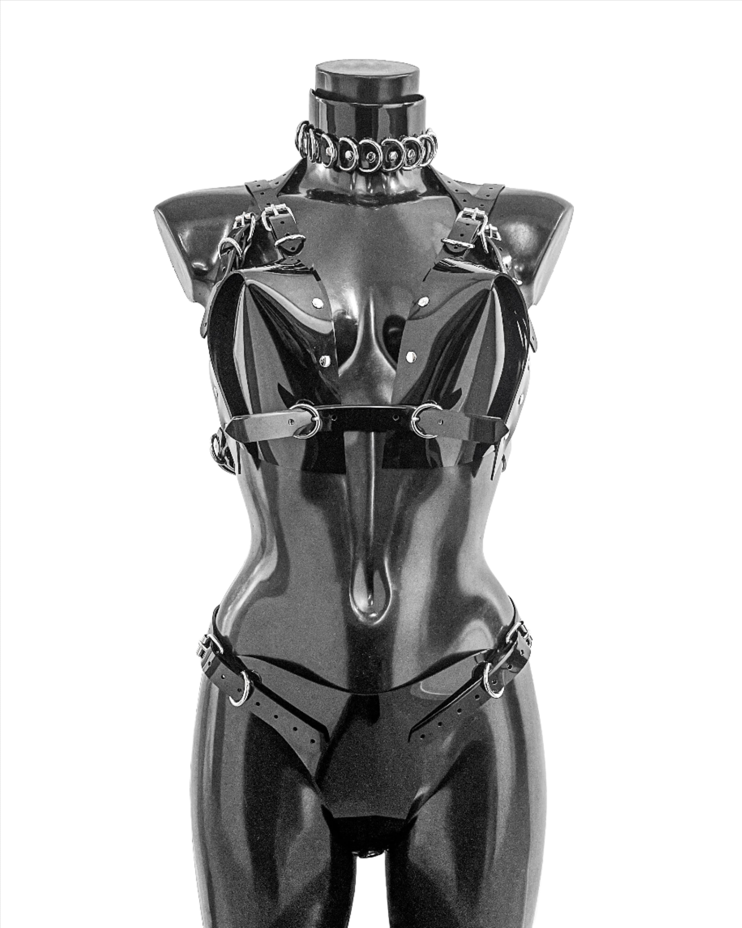 Jivomir Domoustchiev vegan vinyl pvc fashion wearable sculpture hand crafted to order only in East London Atelier independent luxury brand bras and panties knickers