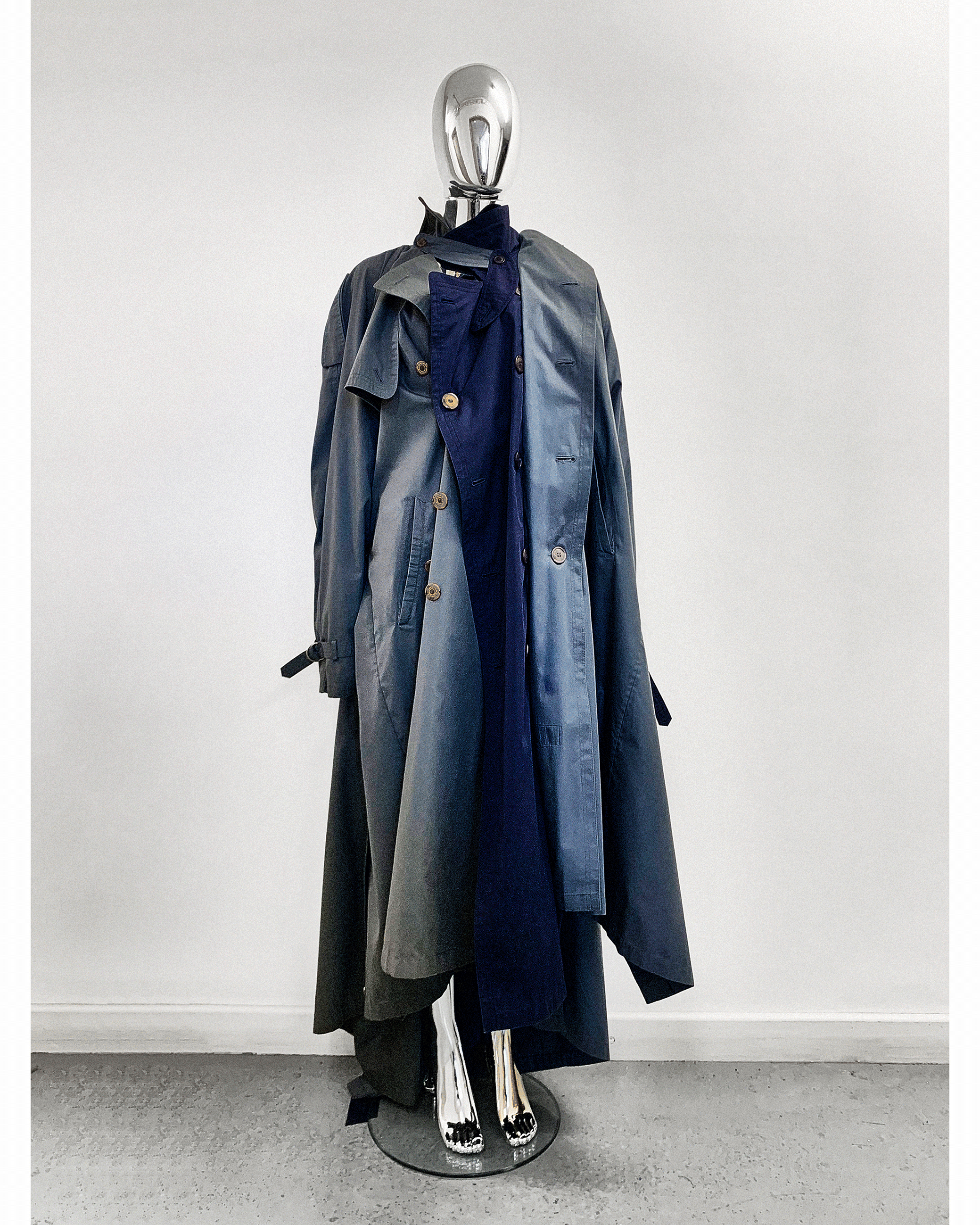 Triple Trench cotton Reimagined trench coat Hand crafted to order Jivomir Domoustchiev ultimate must have trench coat