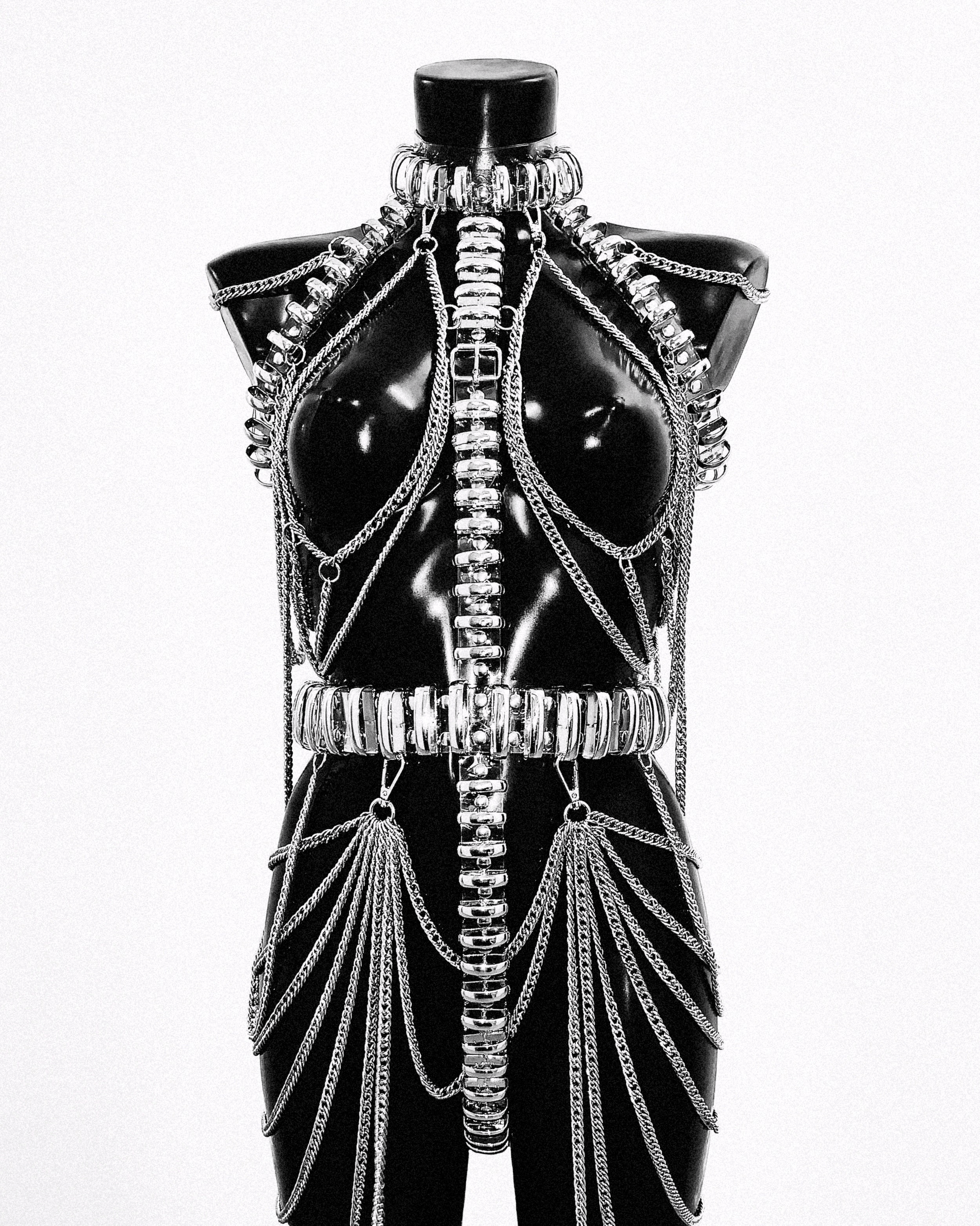 Jivomir Domoustchiev Lady Gaga Chromatica Rain on Me Crazy Horse Paris vegan vinyl pvc fashion wearable sculpture hand crafted to order only in East London Atelier independent luxury brand