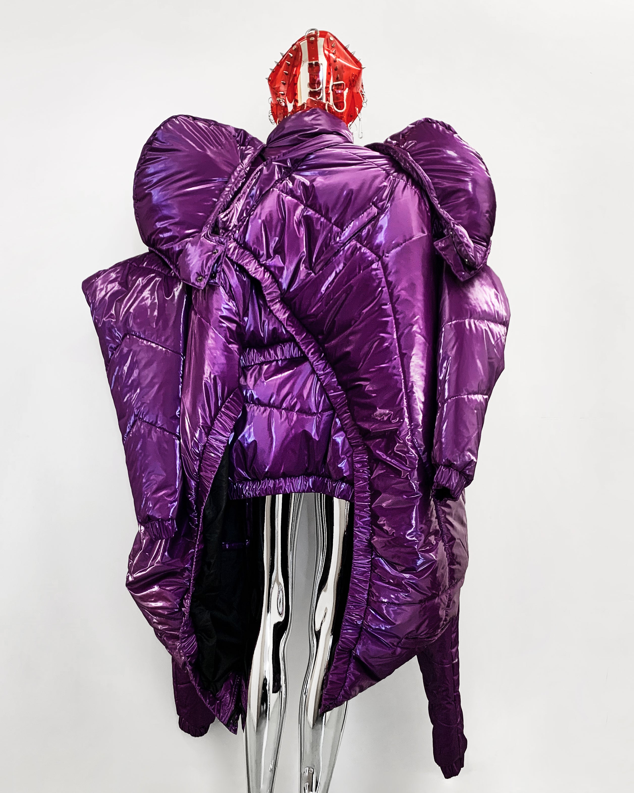 Jivomir Domoustchiev repurposed reimagine our future puffa coat jacket hand crafted to order only