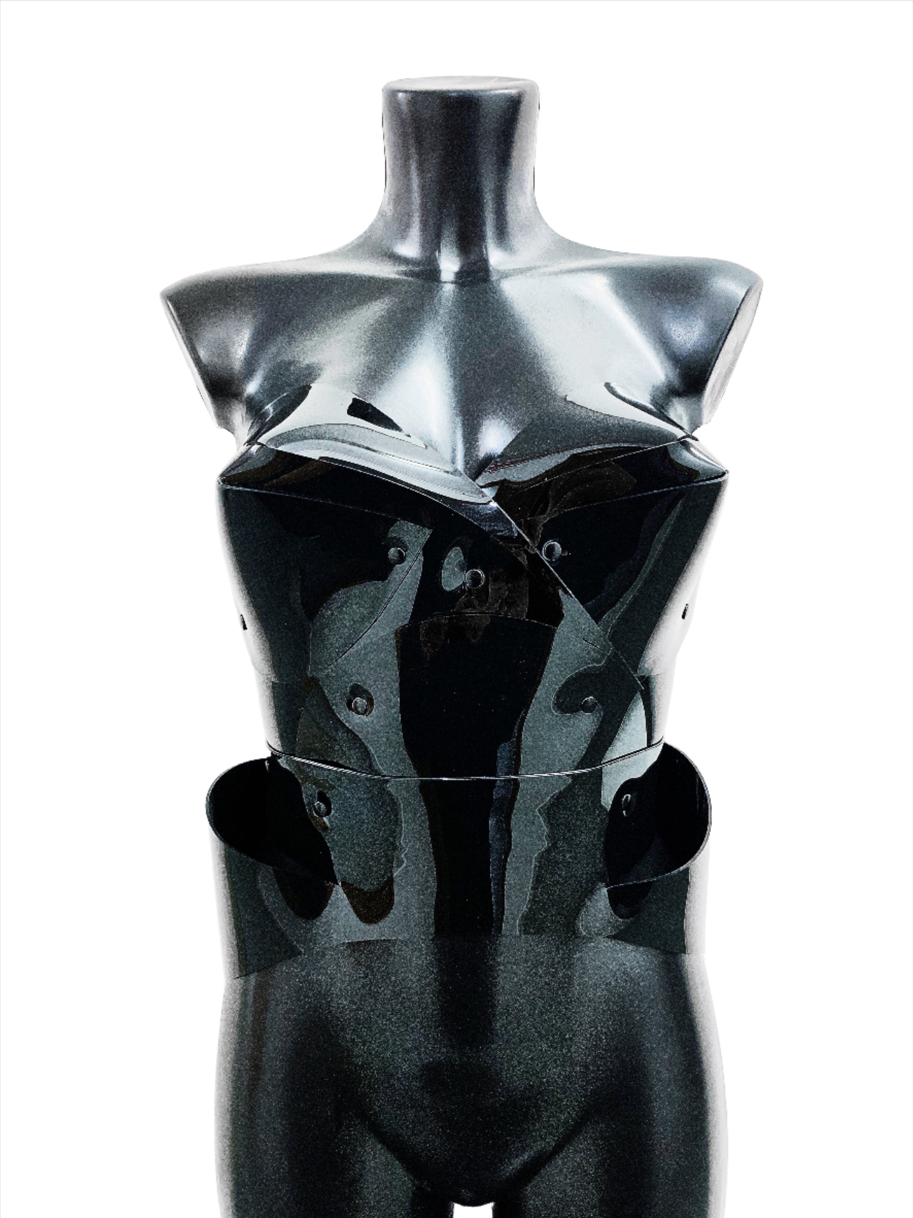 Jivomir Domoustchiev vegan vinyl Sculpture Bustier red love valentines