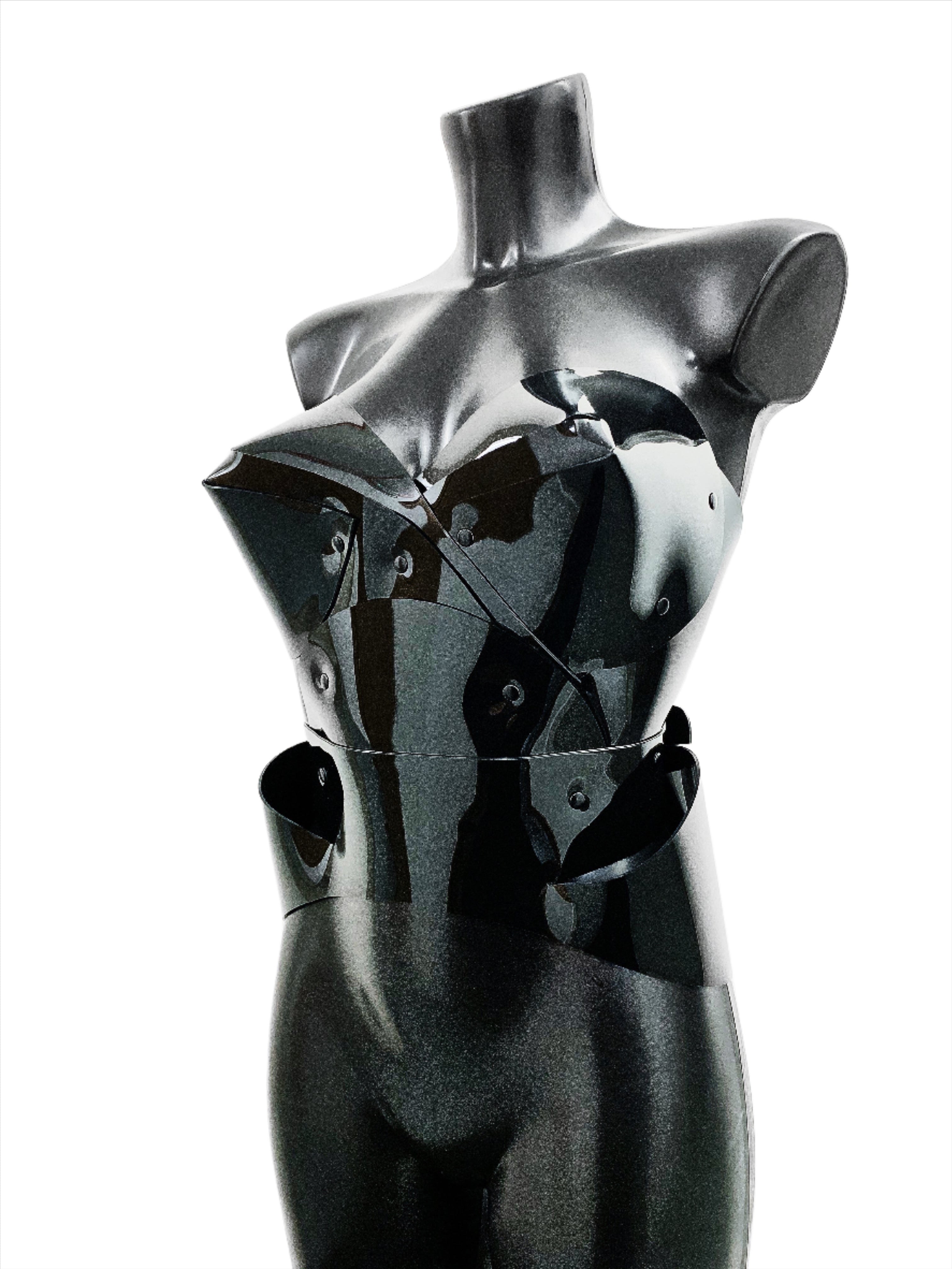 Jivomir Domoustchiev vegan vinyl Sculpture Bustier red love valentines