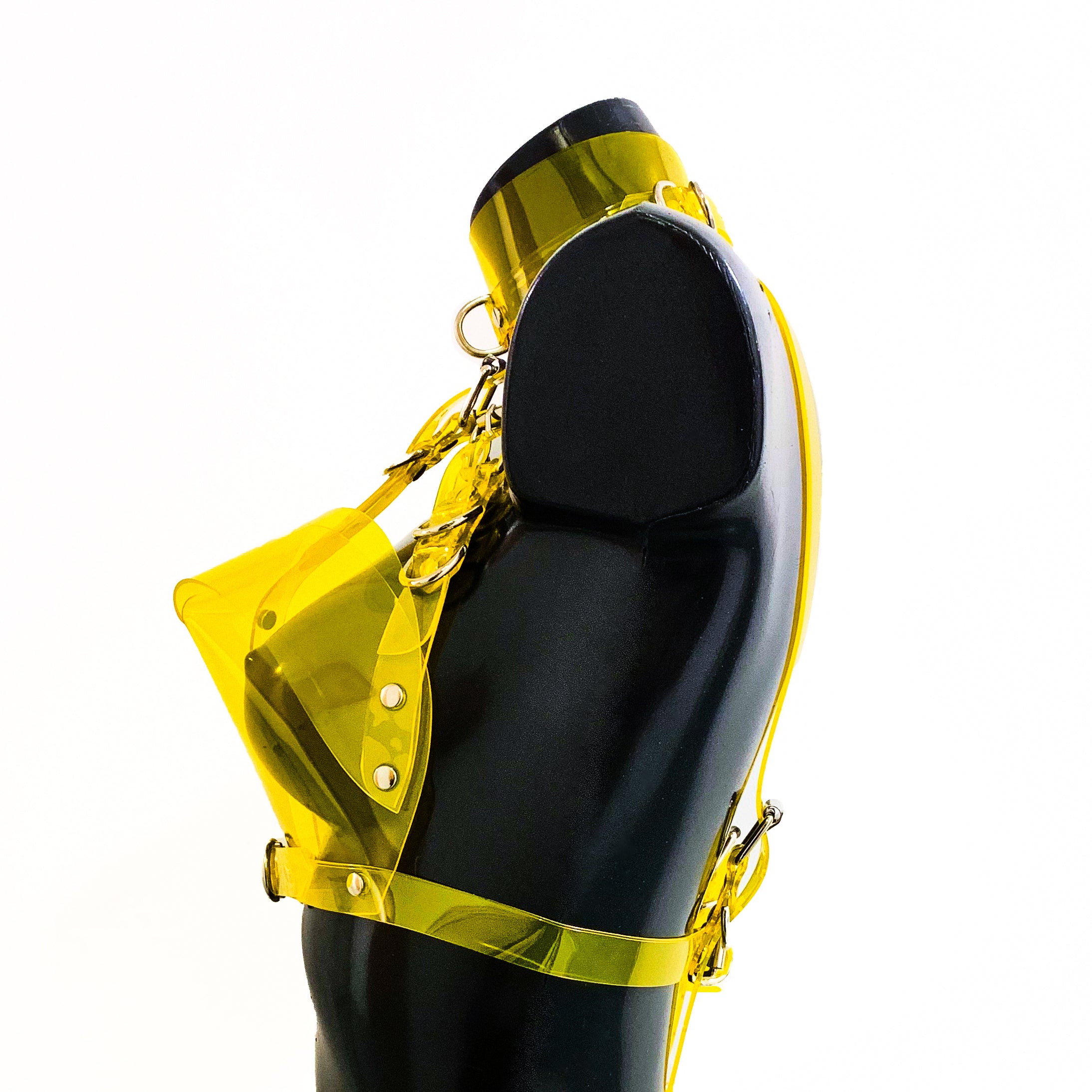 Jivomir Domoustchiev vegan vinyl pvc fashion wearable sculpture hand crafted to order only in East London Atelier independent luxury brand bras bustier corset