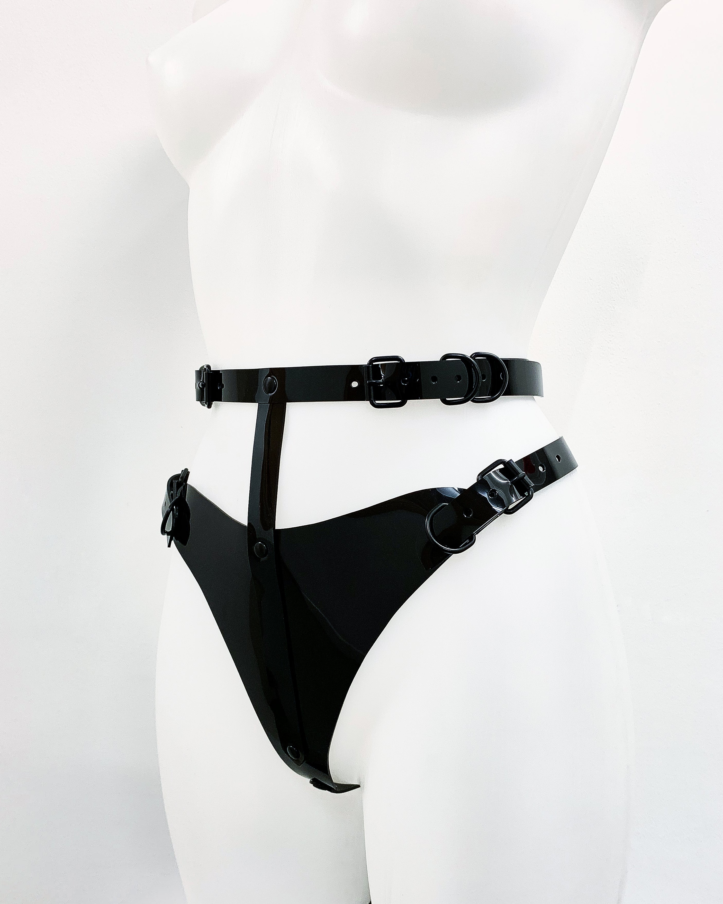 Jivomir Domoustchiev vegan vinyl pvc fashion wearable sculpture hand crafted to order only in East London Atelier independent luxury brand bras and panties knickers