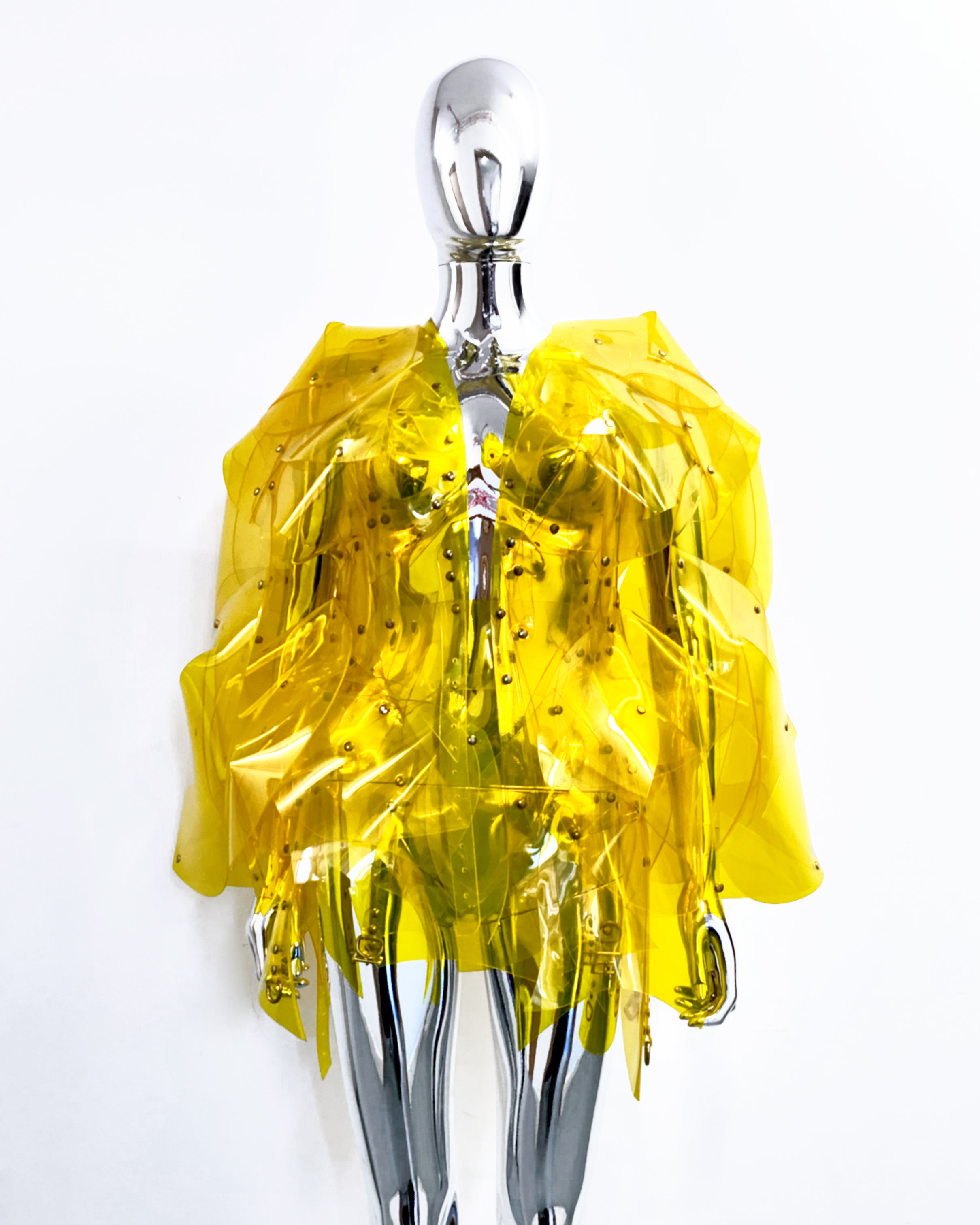 ONNA BUGEISHHA BY JIVOMIR DOMOUSTCHEV FEMALE SAMURAI FUTURE SCULKPTURE FASHON N VEGAN VINYL HAND CRAFTED TO ORDER IN LONDON VEGAN VINYL