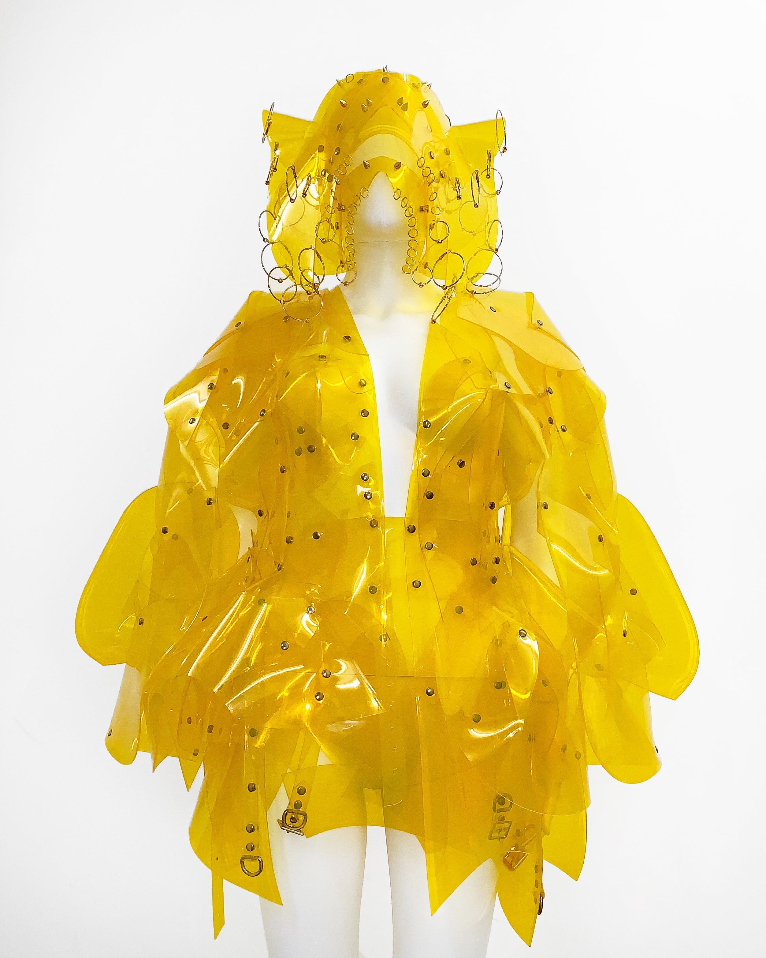 ONNA BUGEISHHA BY JIVOMIR DOMOUSTCHEV FEMALE SAMURAI FUTURE SCULKPTURE FASHON N VEGAN VINYL HAND CRAFTED TO ORDER IN LONDON VEGAN VINYL