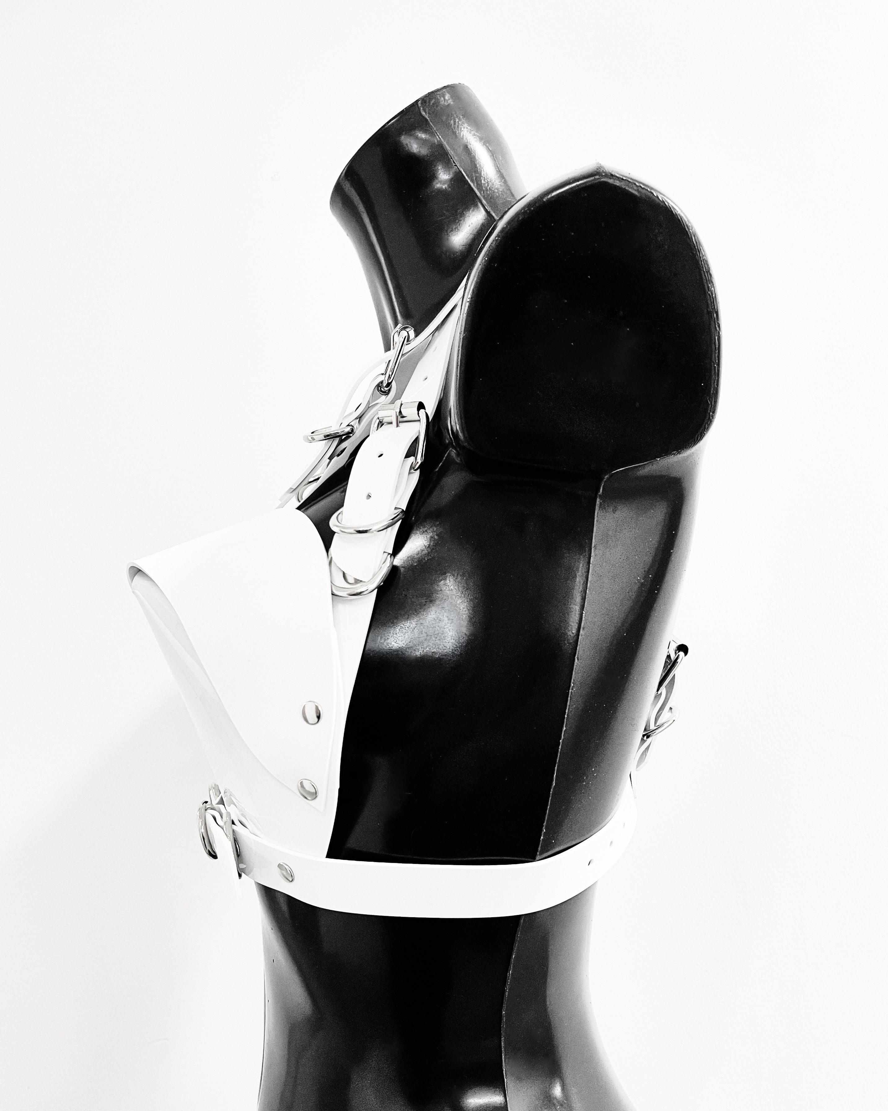 Jivomir Domoustchiev vegan vinyl pvc fashion wearable sculpture hand crafted to order only in East London Atelier independent luxury brand bras bustier corset