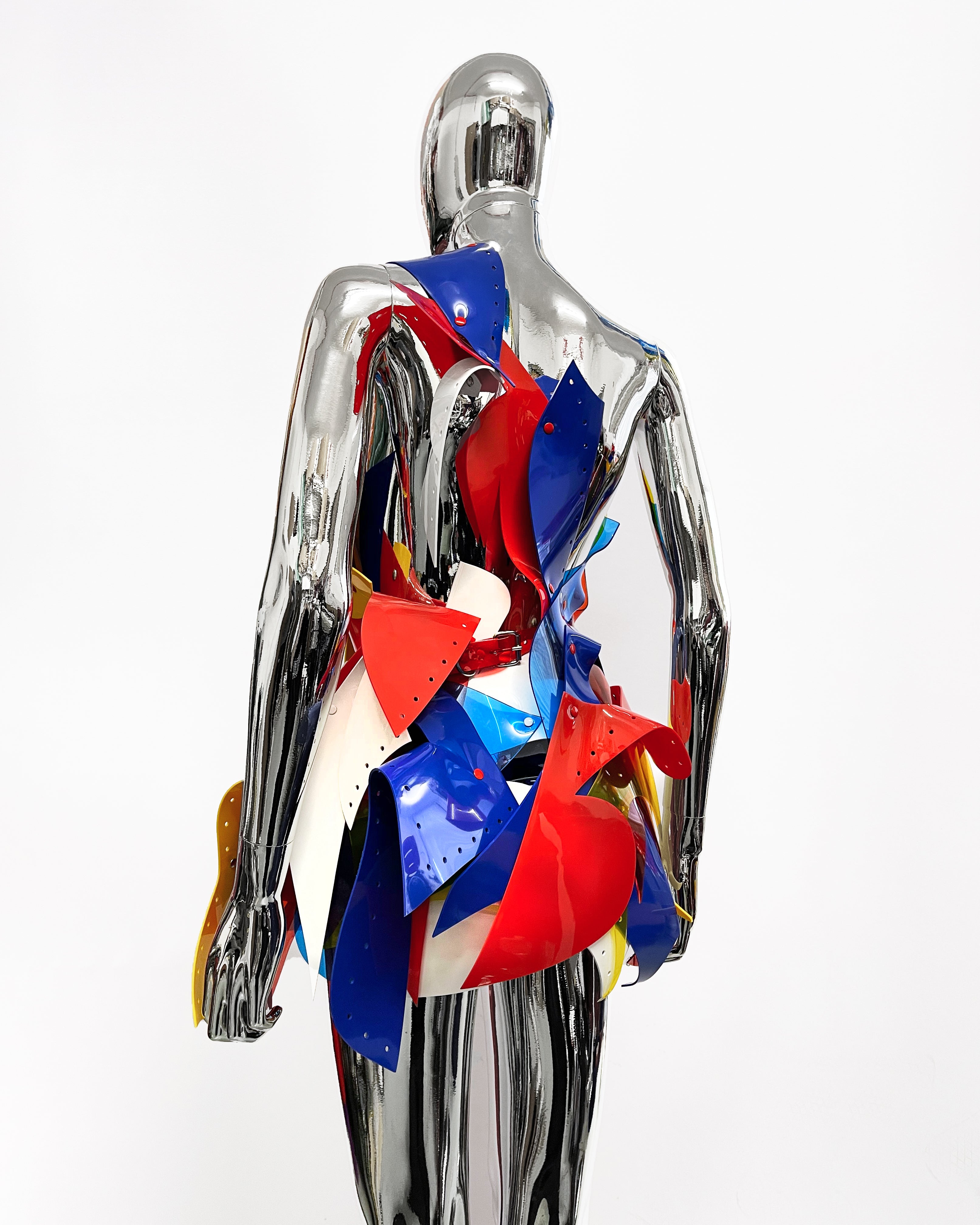 Jivomir Domoustchiev Reimagneeverything Dress vegan vinyl wearable sculpture art reimagined future fashion couture