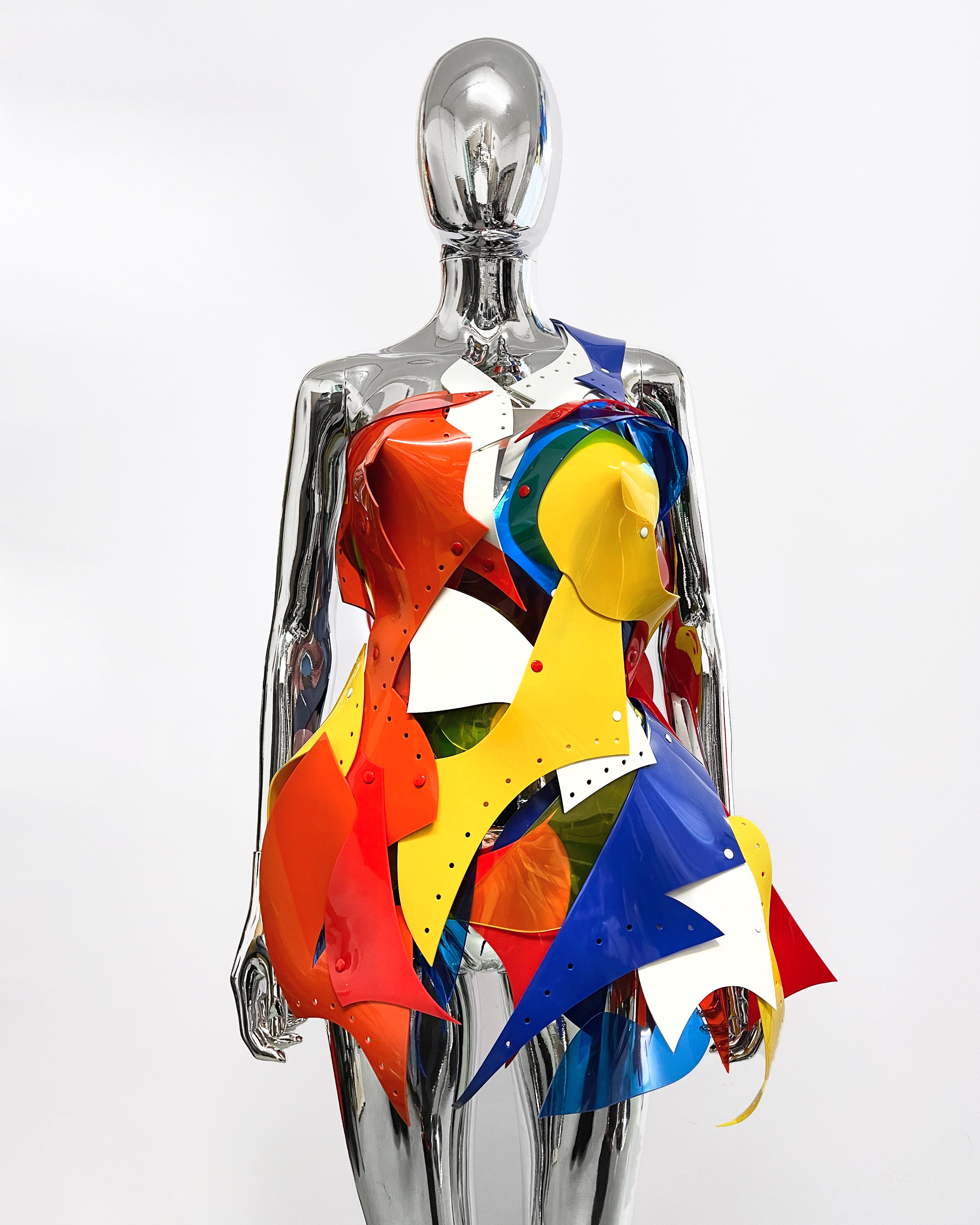 Jivomir Domoustchiev Reimagneeverything Dress vegan vinyl wearable sculpture art reimagined future fashion couture