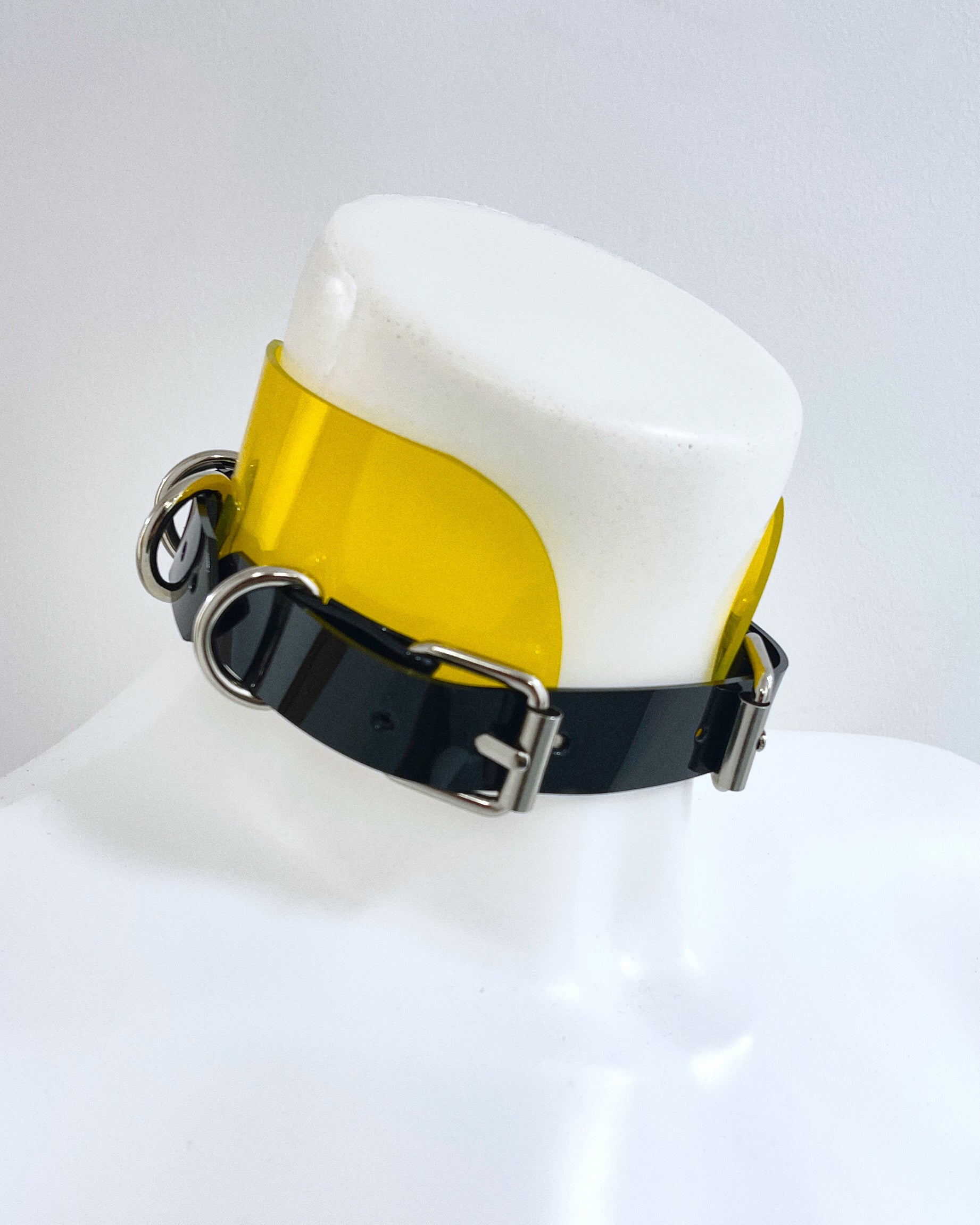 Jivomir Domoustchiev vegan vinyl pvc fashion wearable sculpture hand crafted to order only in East London Atelier independent luxury brand collar choker