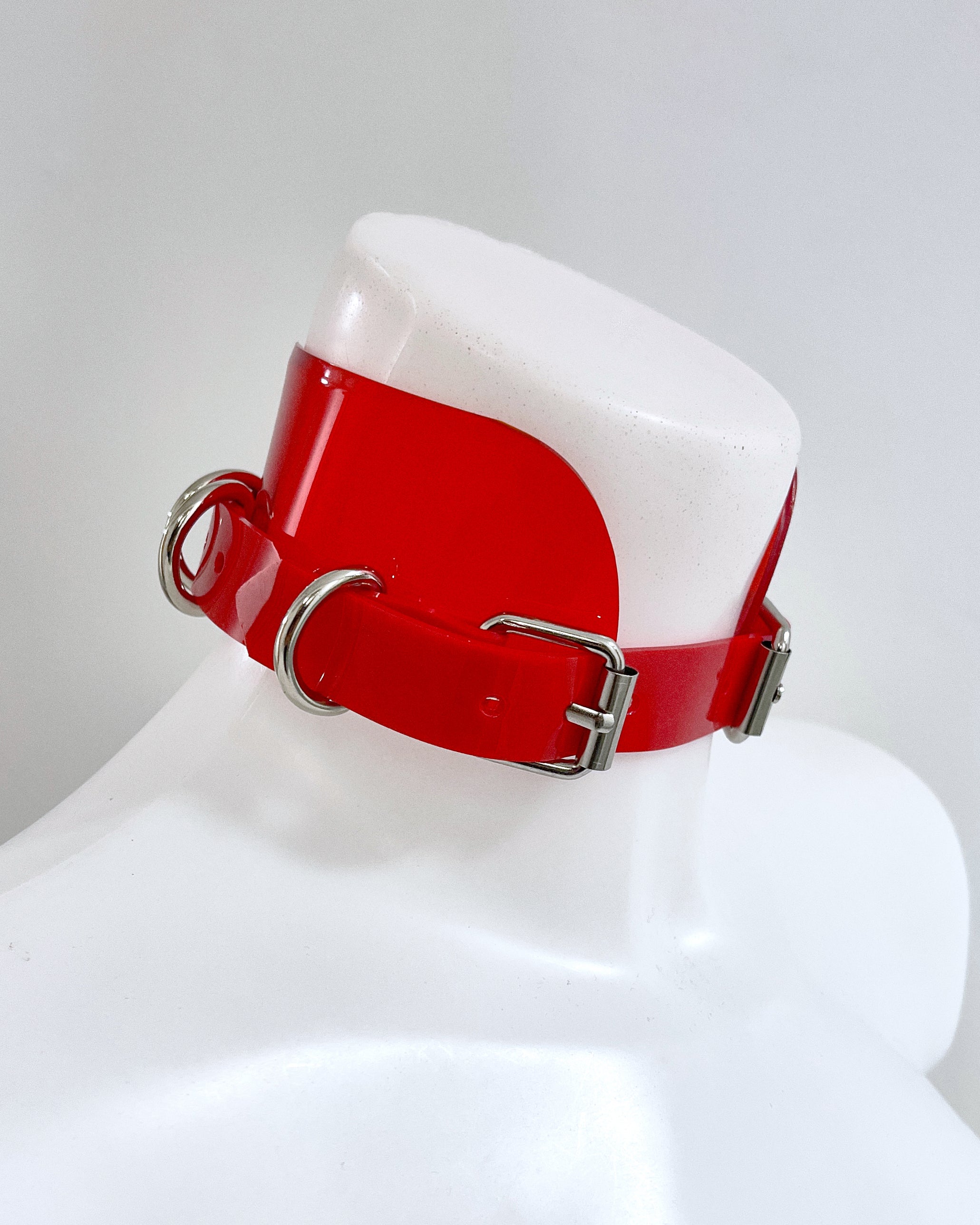 Jivomir Domoustchiev vegan vinyl pvc fashion wearable sculpture hand crafted to order only in East London Atelier independent luxury brand collar choker