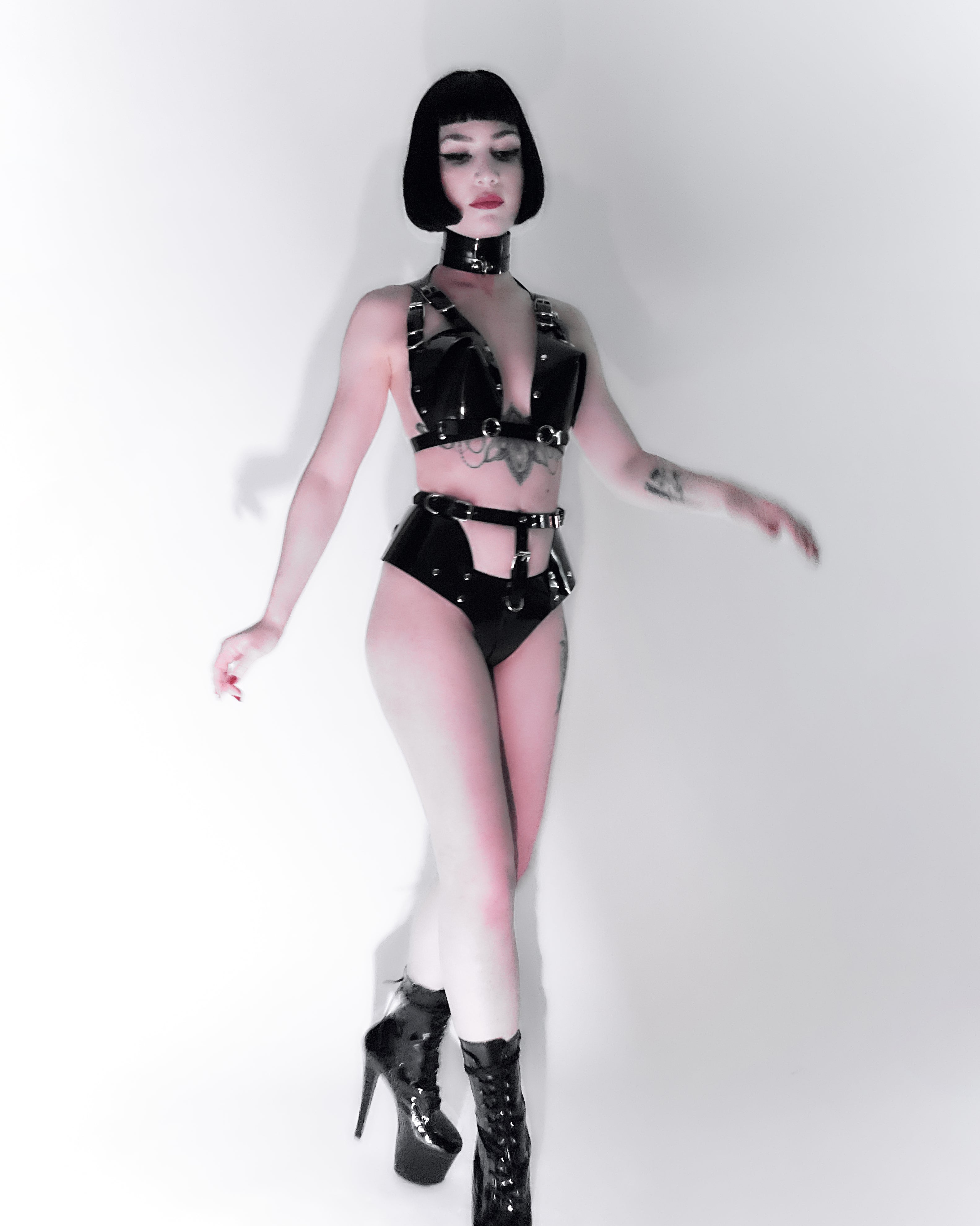 Jivomir Domoustchiev vegan vinyl pvc fashion wearable sculpture hand crafted to order only in East London Atelier independent luxury brand