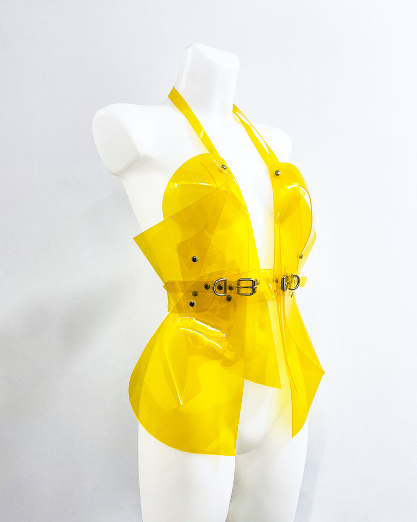 Jivomir Domoustchiev vegan vinyl sculpture harness hand crafted luxury must have love clear transparent
