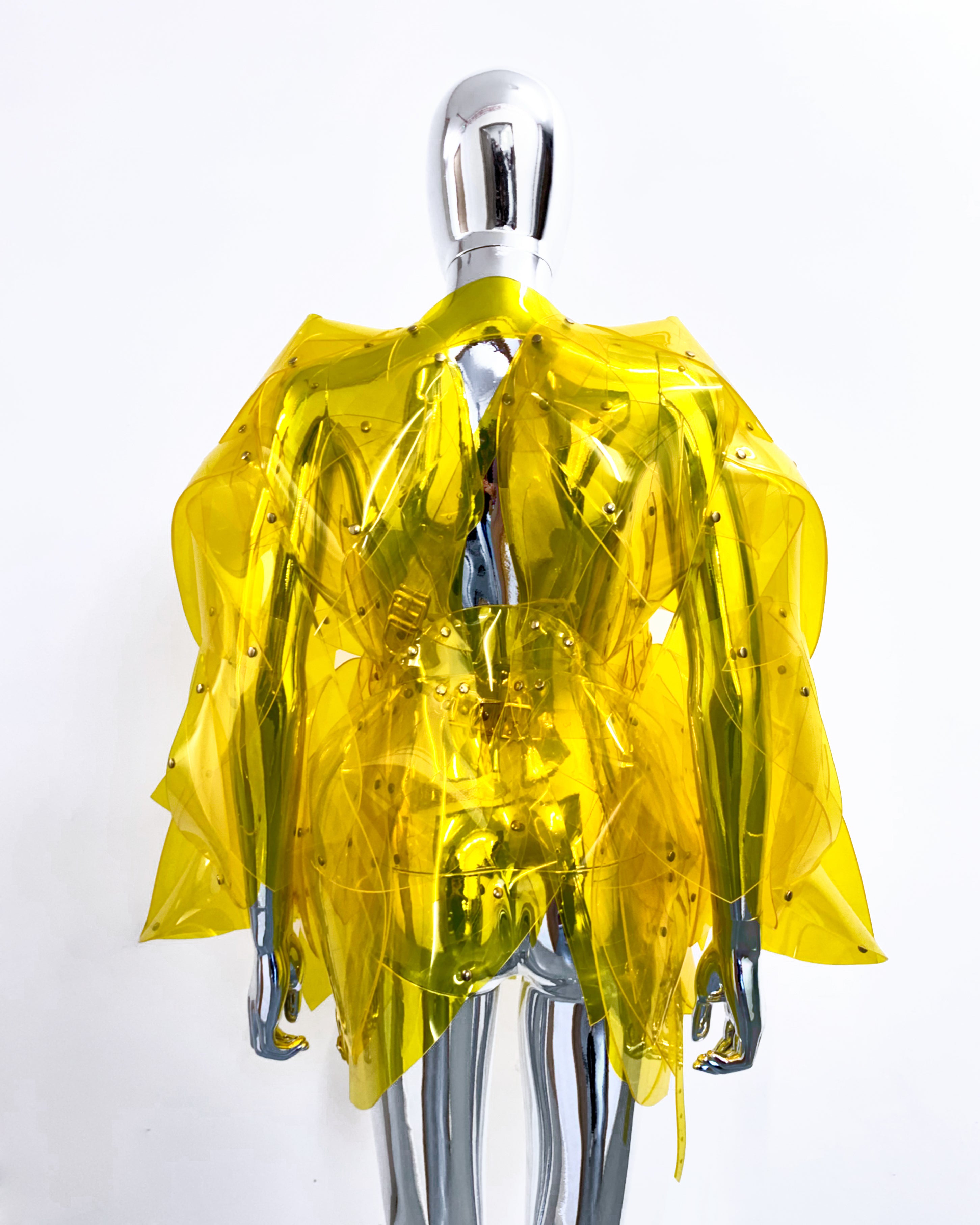 ONNA BUGEISHHA BY JIVOMIR DOMOUSTCHEV FEMALE SAMURAI FUTURE SCULKPTURE FASHON N VEGAN VINYL HAND CRAFTED TO ORDER IN LONDON VEGAN VINYL