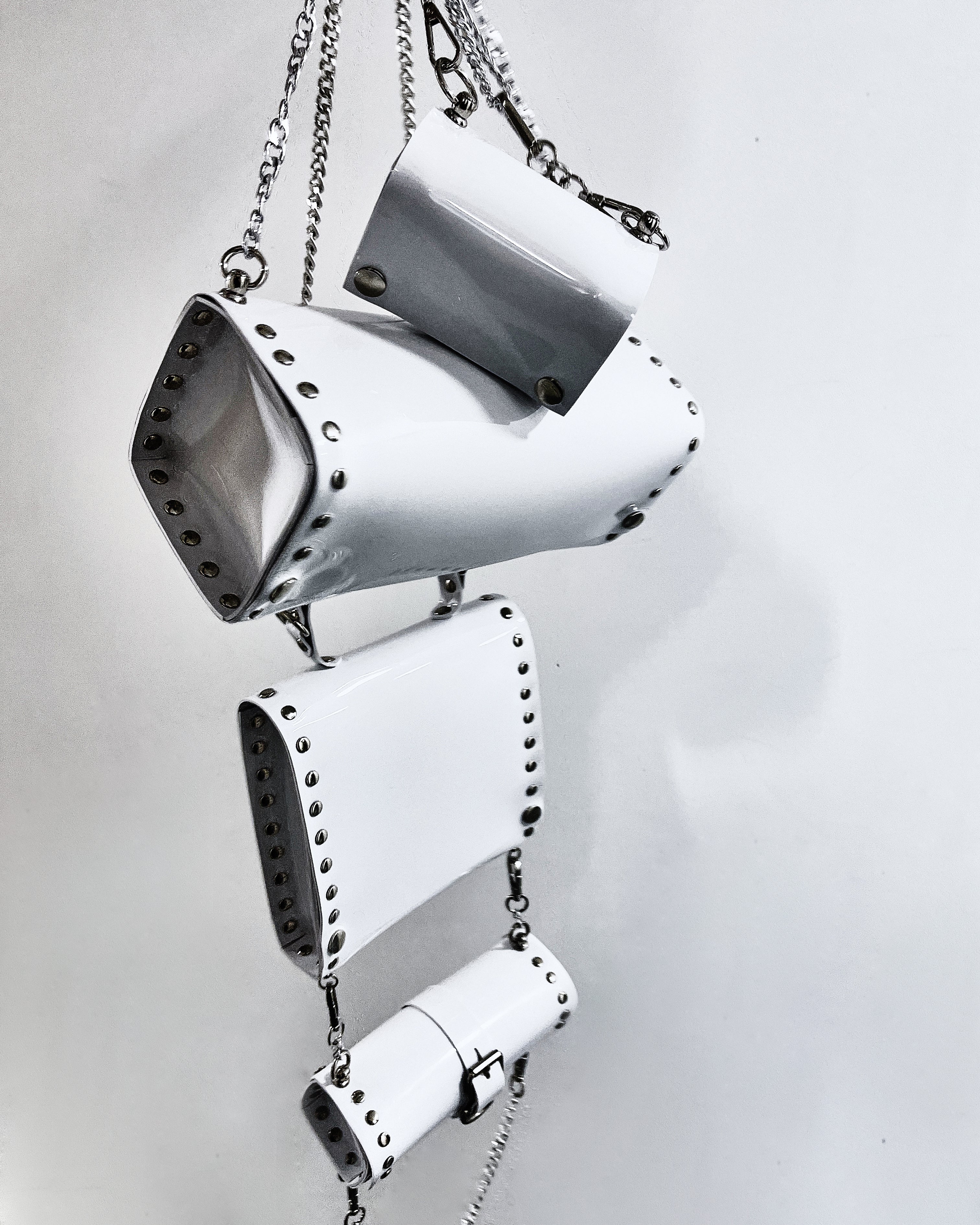 Jivomir Domoustchiev vegan vinyl pvc fashion wearable sculpture handbag purse hand crafted to order only in East London Atelier independent luxury brand bras and panties knickers