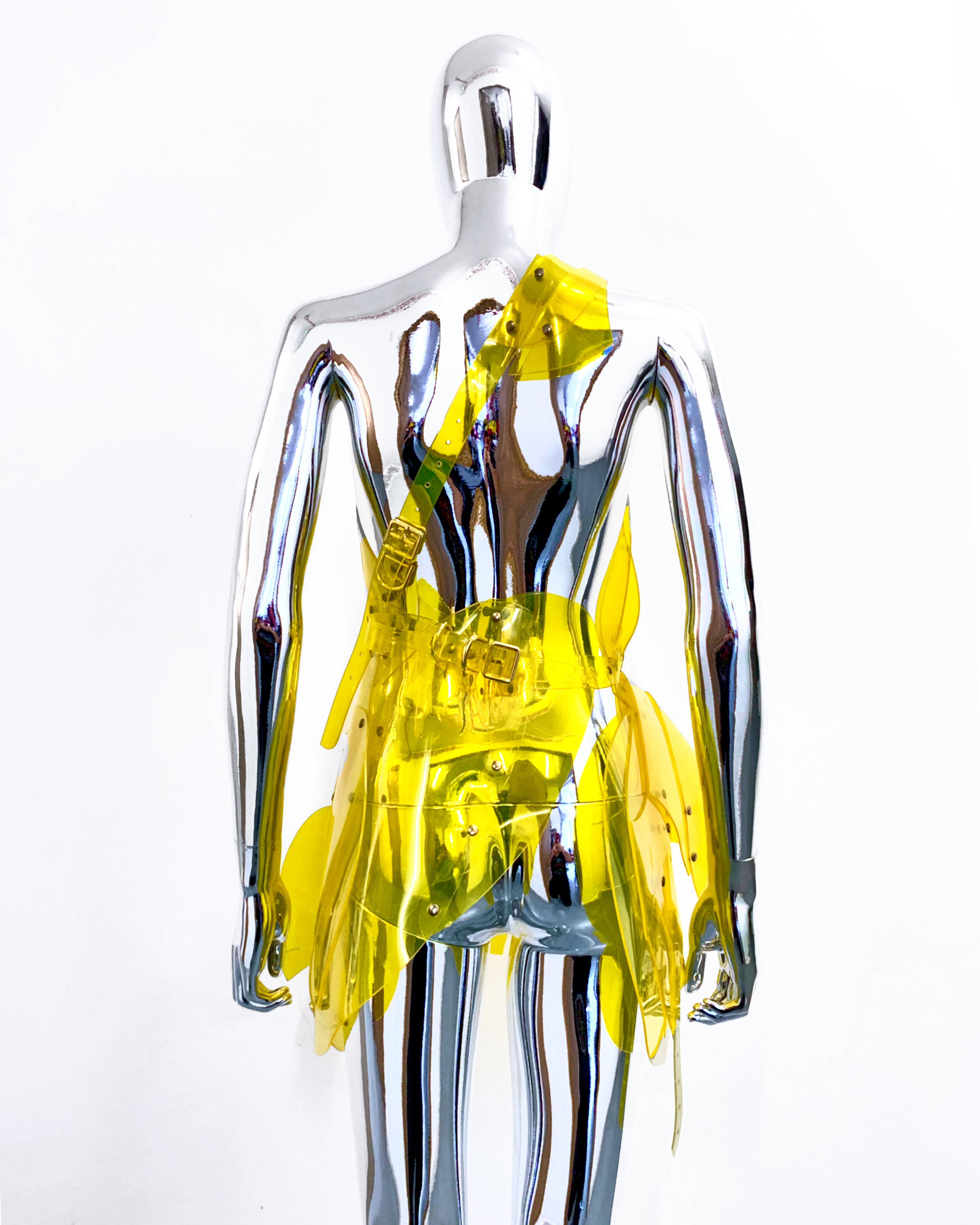 ONNA BUGEISHHA BY JIVOMIR DOMOUSTCHEV FEMALE SAMURAI FUTURE SCULKPTURE FASHON N VEGAN VINYL HAND CRAFTED TO ORDER IN LONDON VEGAN VINYL