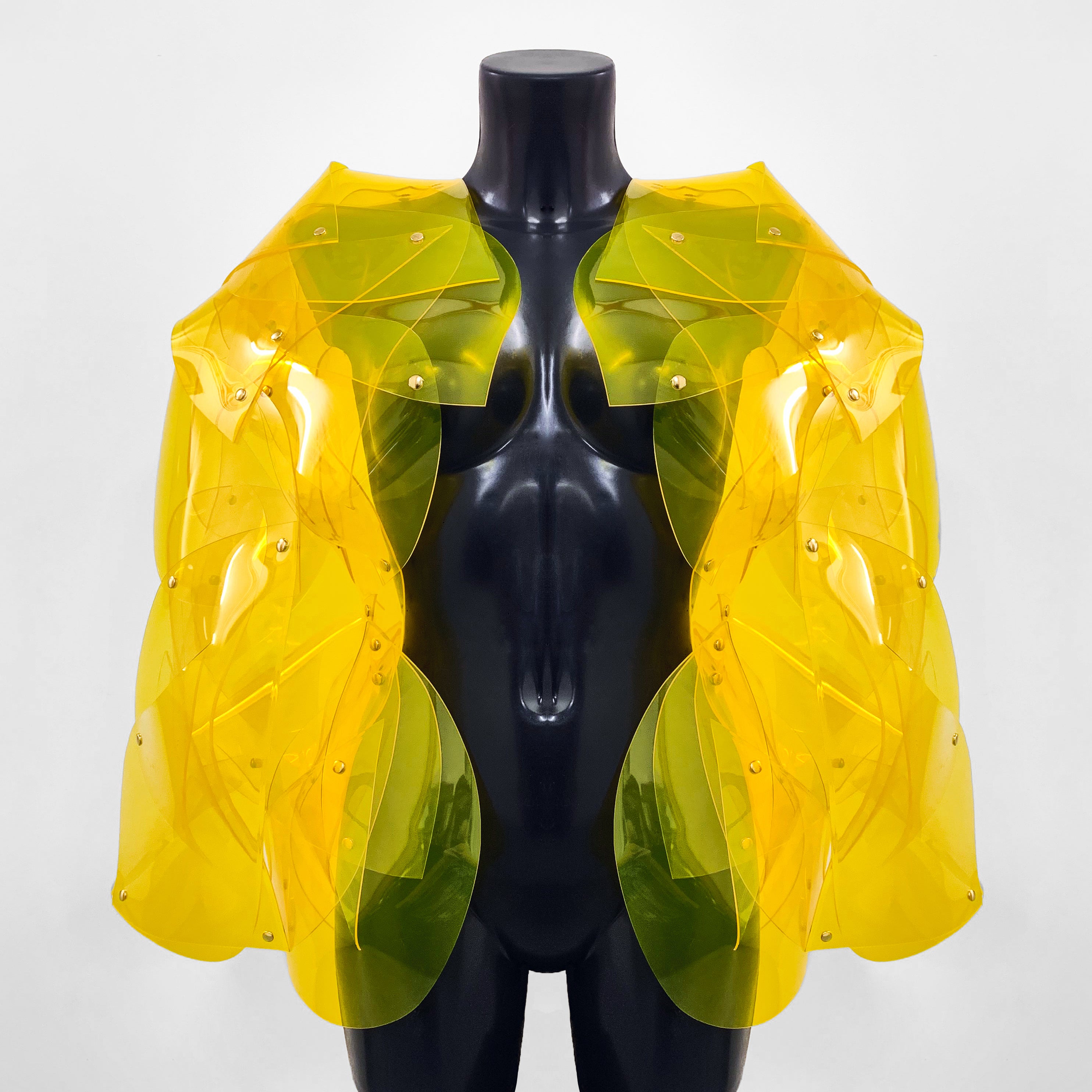 ONNA BUGEISHHA BY JIVOMIR DOMOUSTCHEV FEMALE SAMURAI FUTURE SCULKPTURE FASHON N VEGAN VINYL HAND CRAFTED TO ORDER IN LONDON VEGAN VINYL