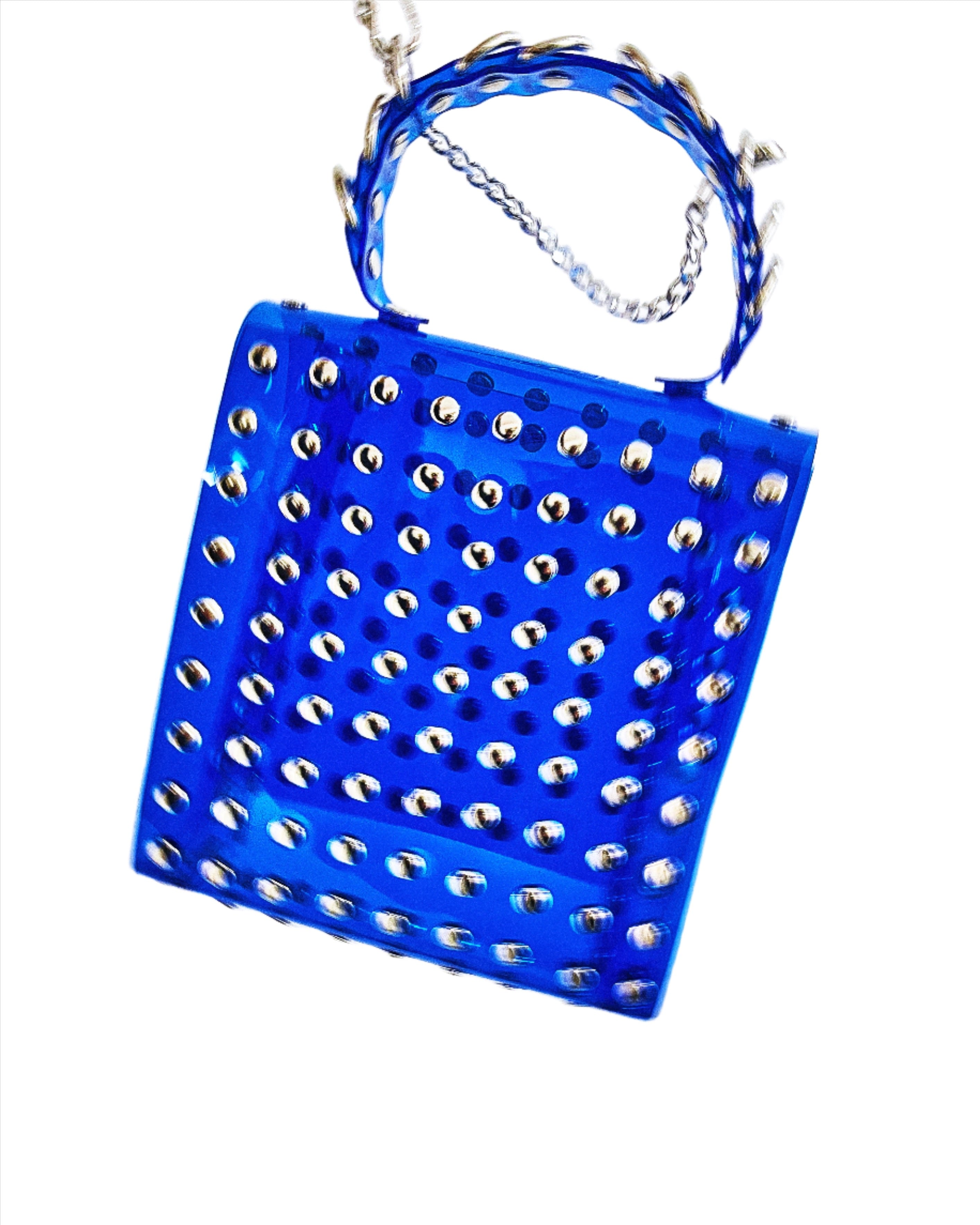 Jivomir Domoustchiev vegan vinyl pvc fashion wearable sculpture handbag purse hand crafted to order only in East London Atelier independent luxury brand purse handbag