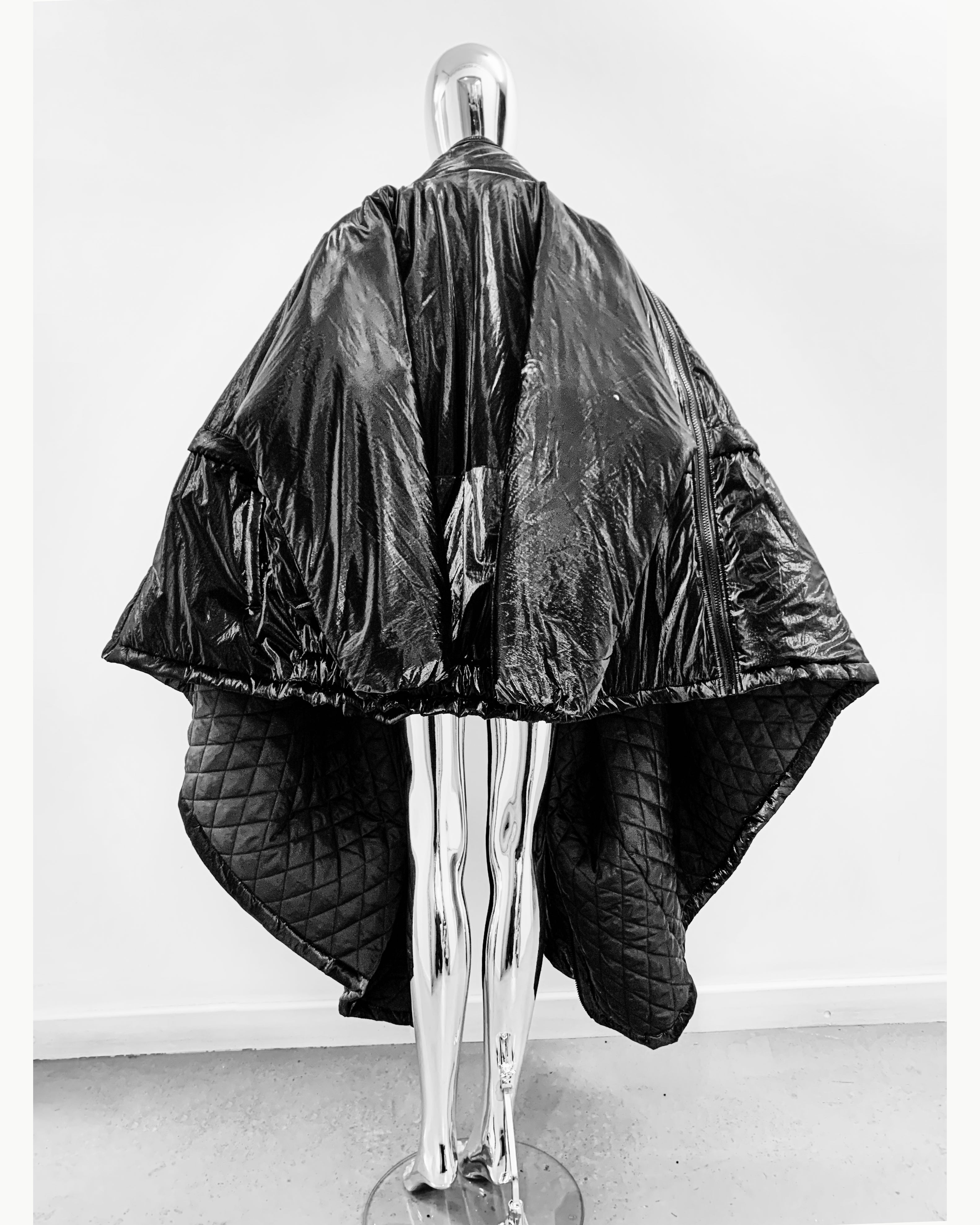 Shapeshifter PUF Jivomir Domoustchiev layered sculpture  Puffa coat repurposed reimagineeverything future fashion hand crafted made in London luxury couture