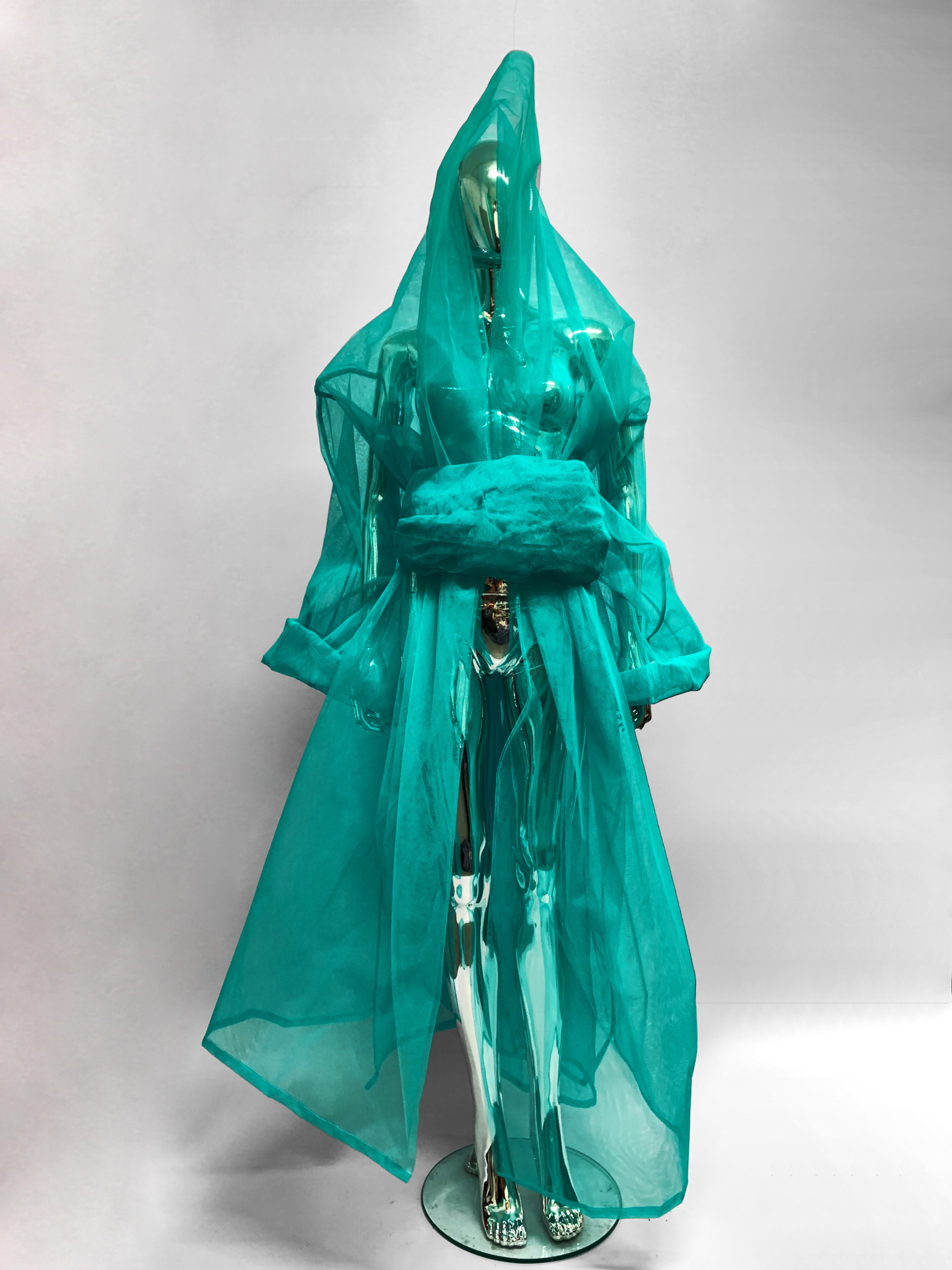 Jivomir Domoustchiev net mesh opera oversized coat