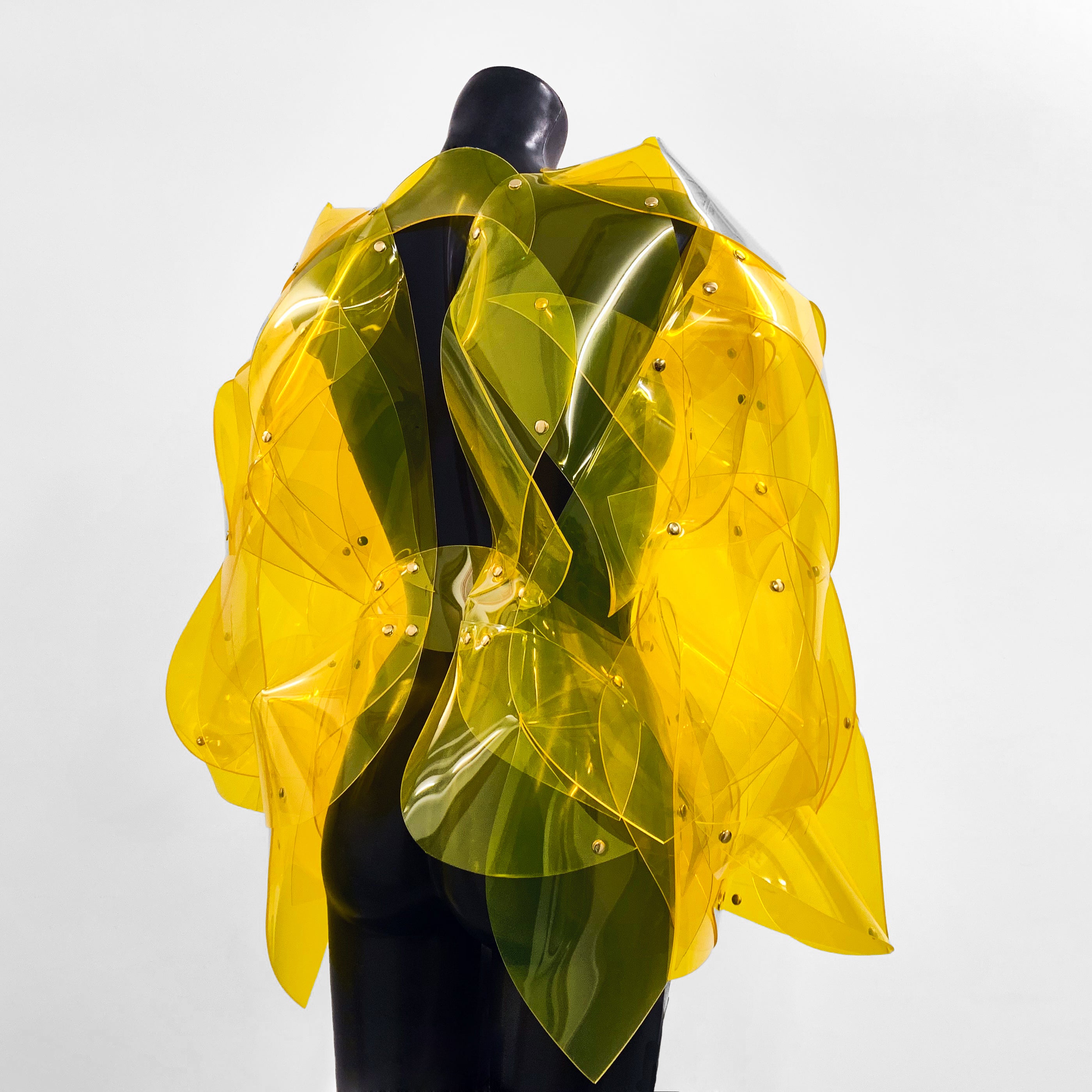 ONNA BUGEISHHA BY JIVOMIR DOMOUSTCHEV FEMALE SAMURAI FUTURE SCULKPTURE FASHON N VEGAN VINYL HAND CRAFTED TO ORDER IN LONDON VEGAN VINYL