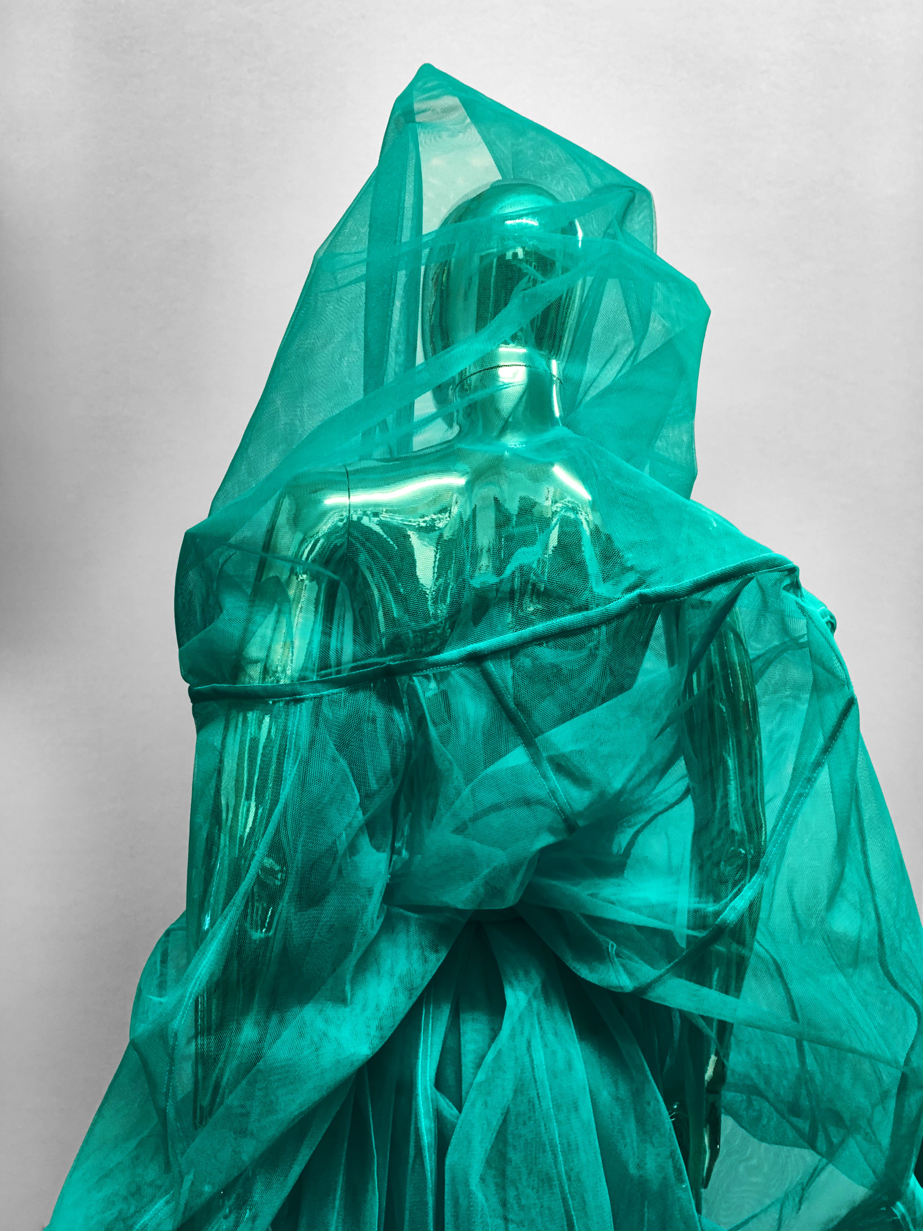 Jivomir Domoustchiev net mesh opera oversized coat