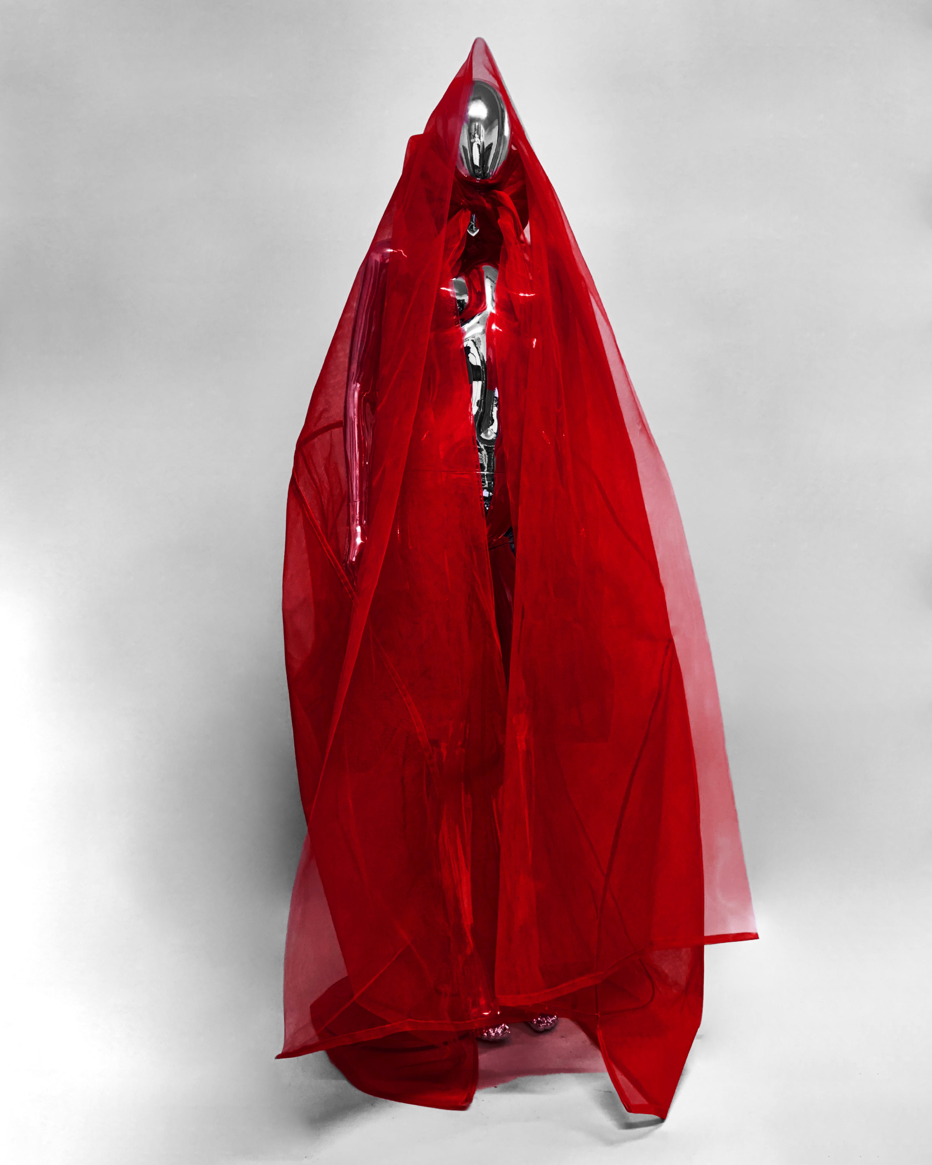 Jivomir Domoustchiev net mesh opera oversized coat