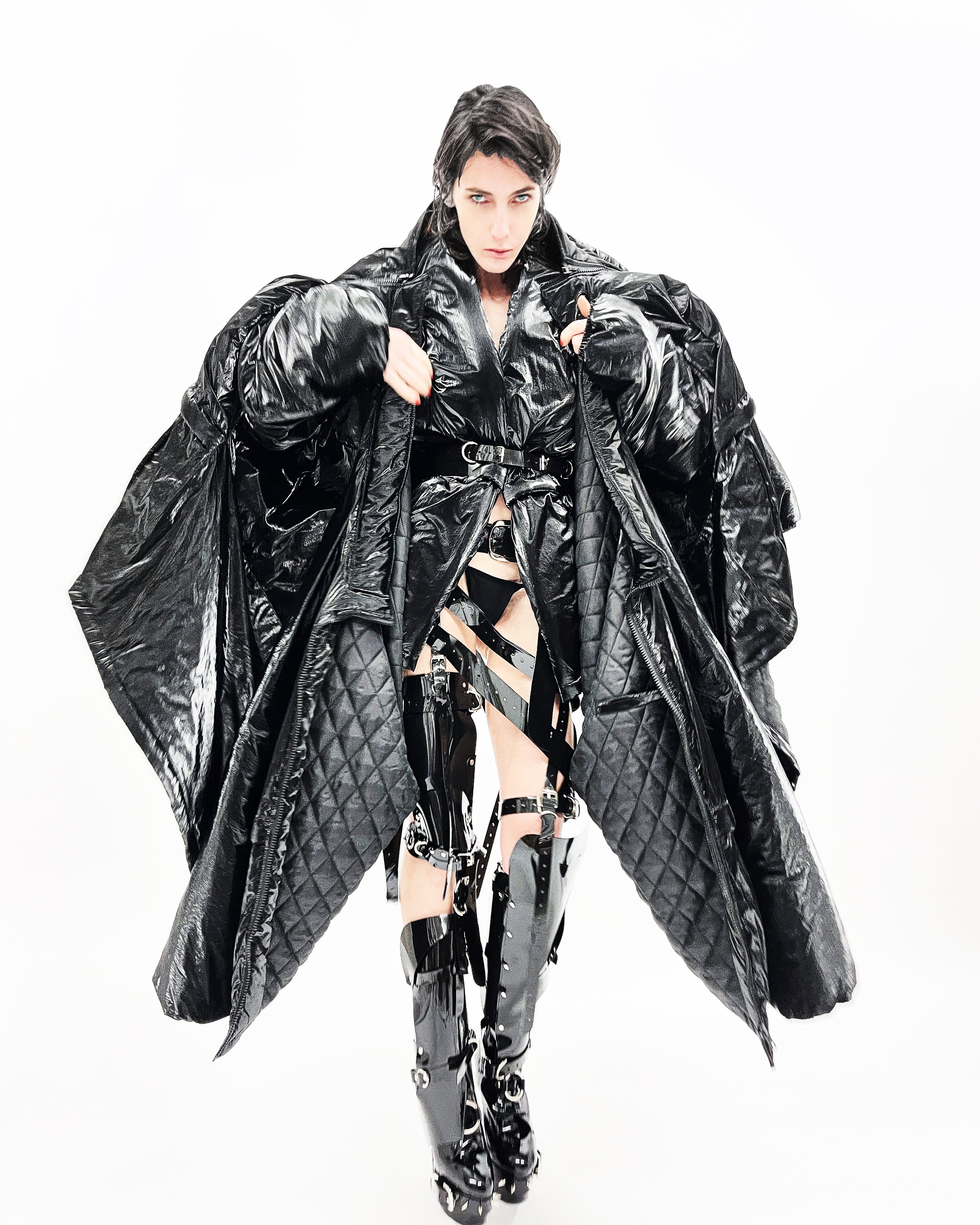 Shapeshifter PUF Jivomir Domoustchiev layered sculpture Puffa coat repurposed reimagineeverything future fashion hand crafted made in London luxury couture