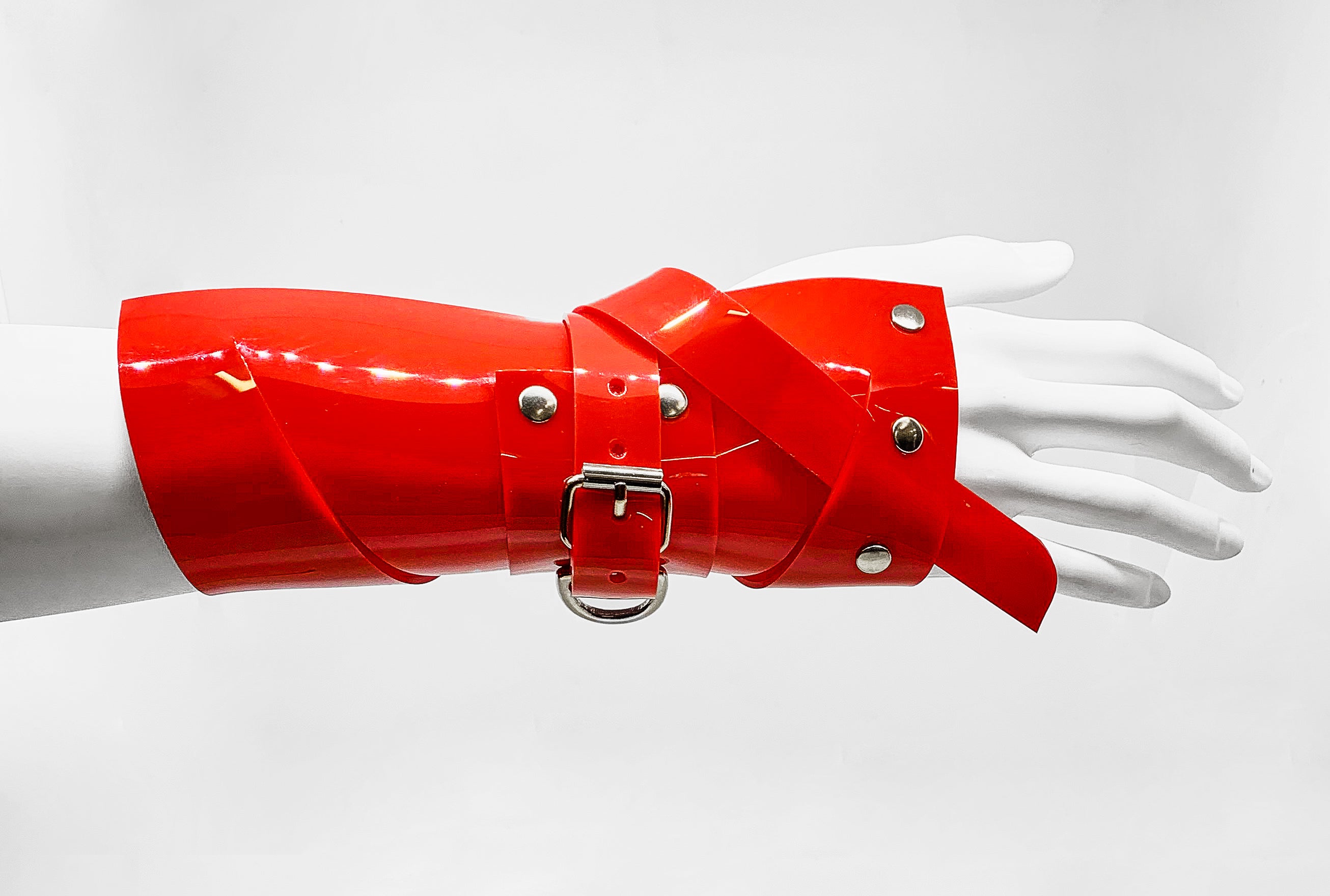 Jivomir Domoustchiev vegan vinyl pvc fashion wearable sculpture hand crafted to order only in East London Atelier independent luxury brand dress collar choker belt