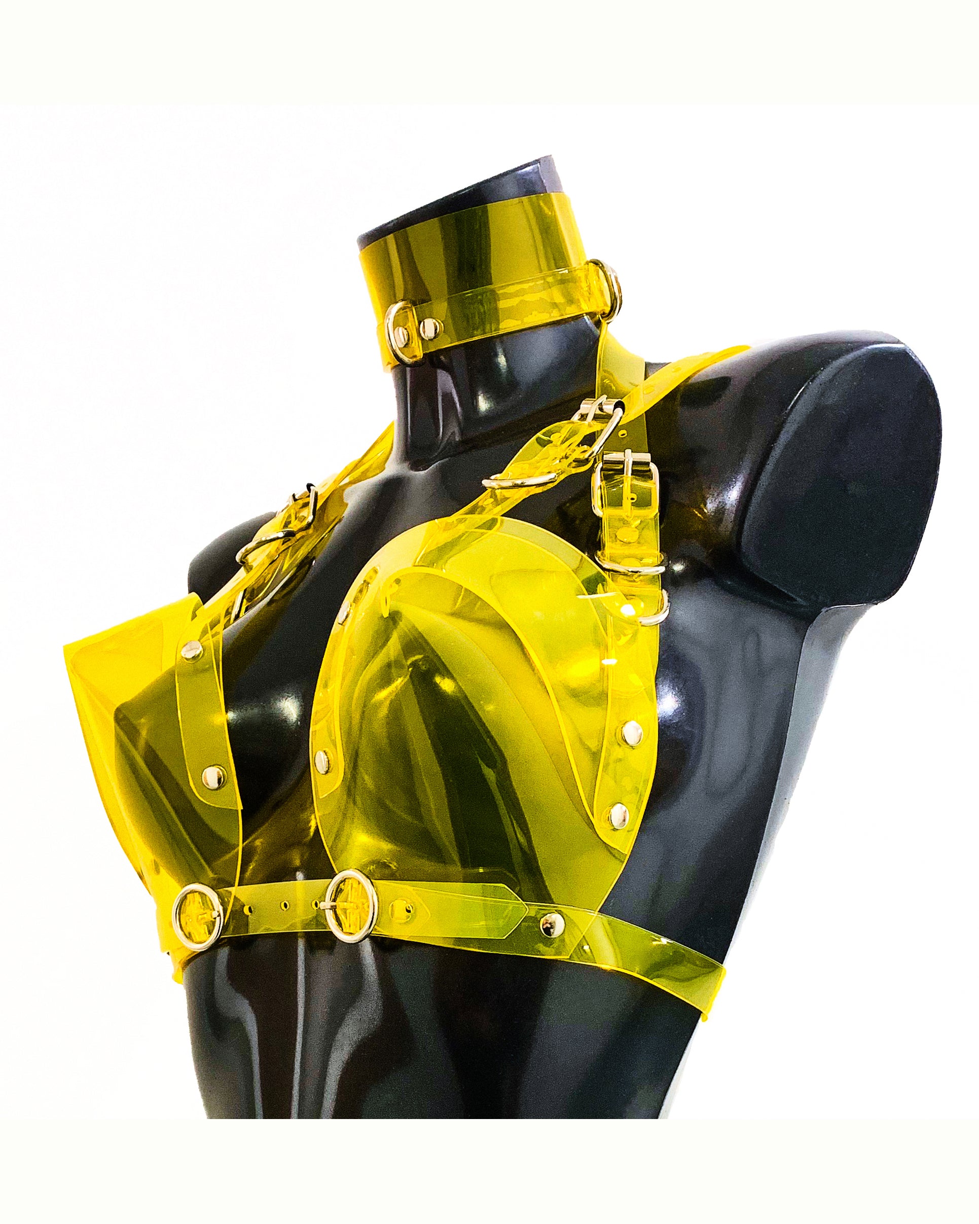 Jivomir Domoustchiev vegan vinyl pvc fashion wearable sculpture hand crafted to order only in East London Atelier independent luxury brand bras bustier corset