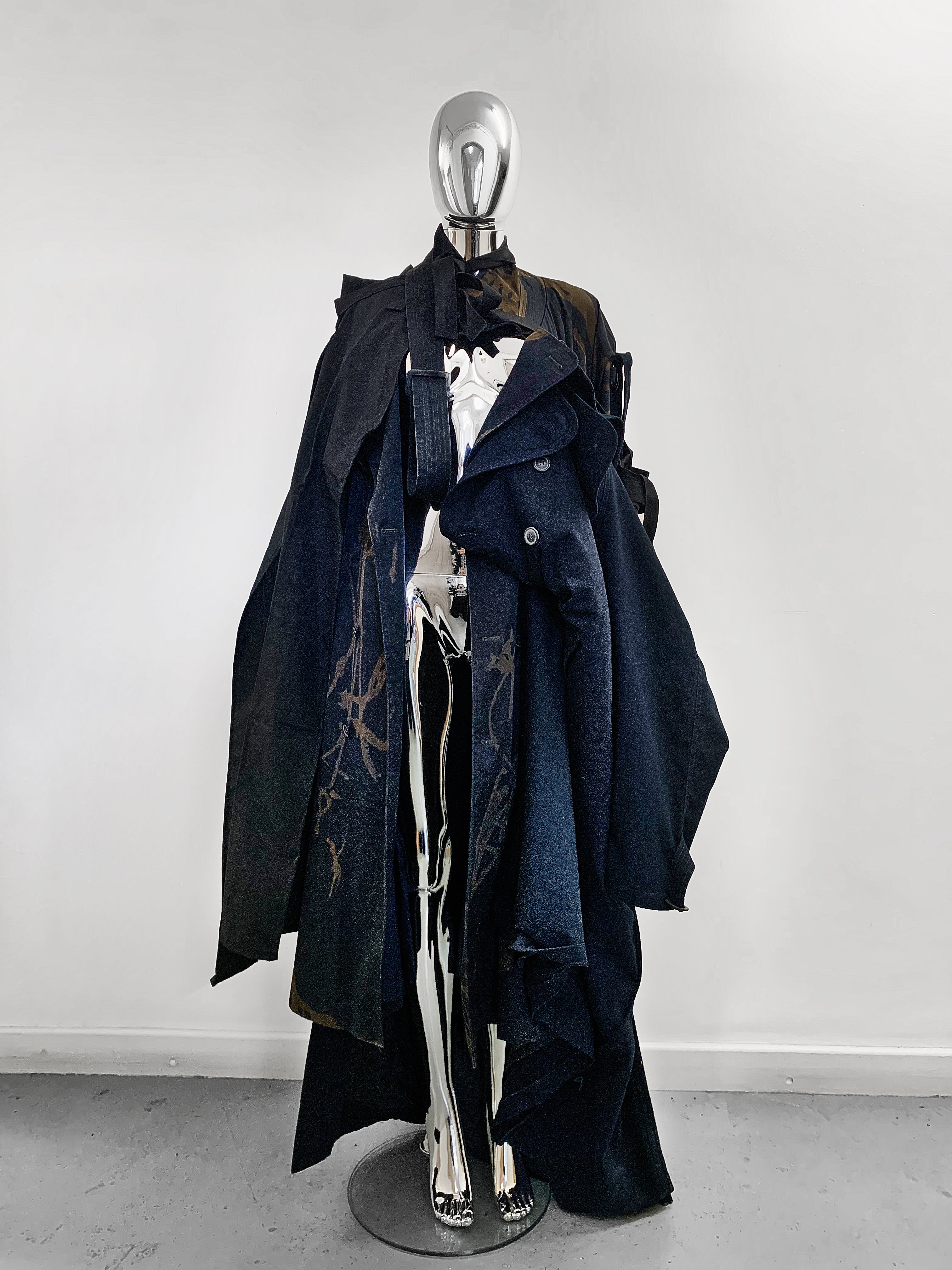 Jivomir Domoustchiev hand crafted re purposed sculpture trench coat  hand crafted from re purposing coats and creating a beautiful collectible sculpture Jivomir Domoustchiev hand crafted re purposed sculpture trench coat  hand crafted from re purposing coats and creating a beautiful collectible sculpture