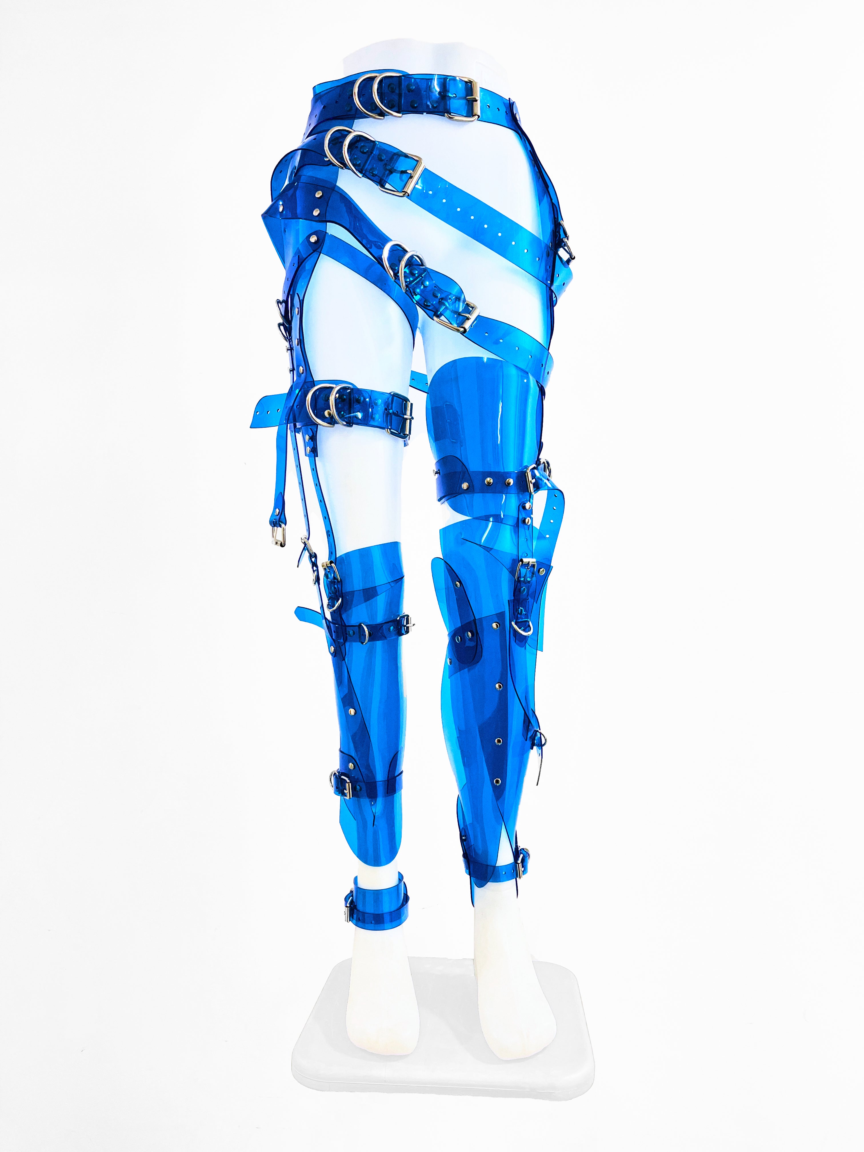 Jivomir Domoustchiev Full Robot Leg Harness in vegan vinyl pure robot style future Dixie D'Amelo perfect styling to create full  look worn as belt or full look