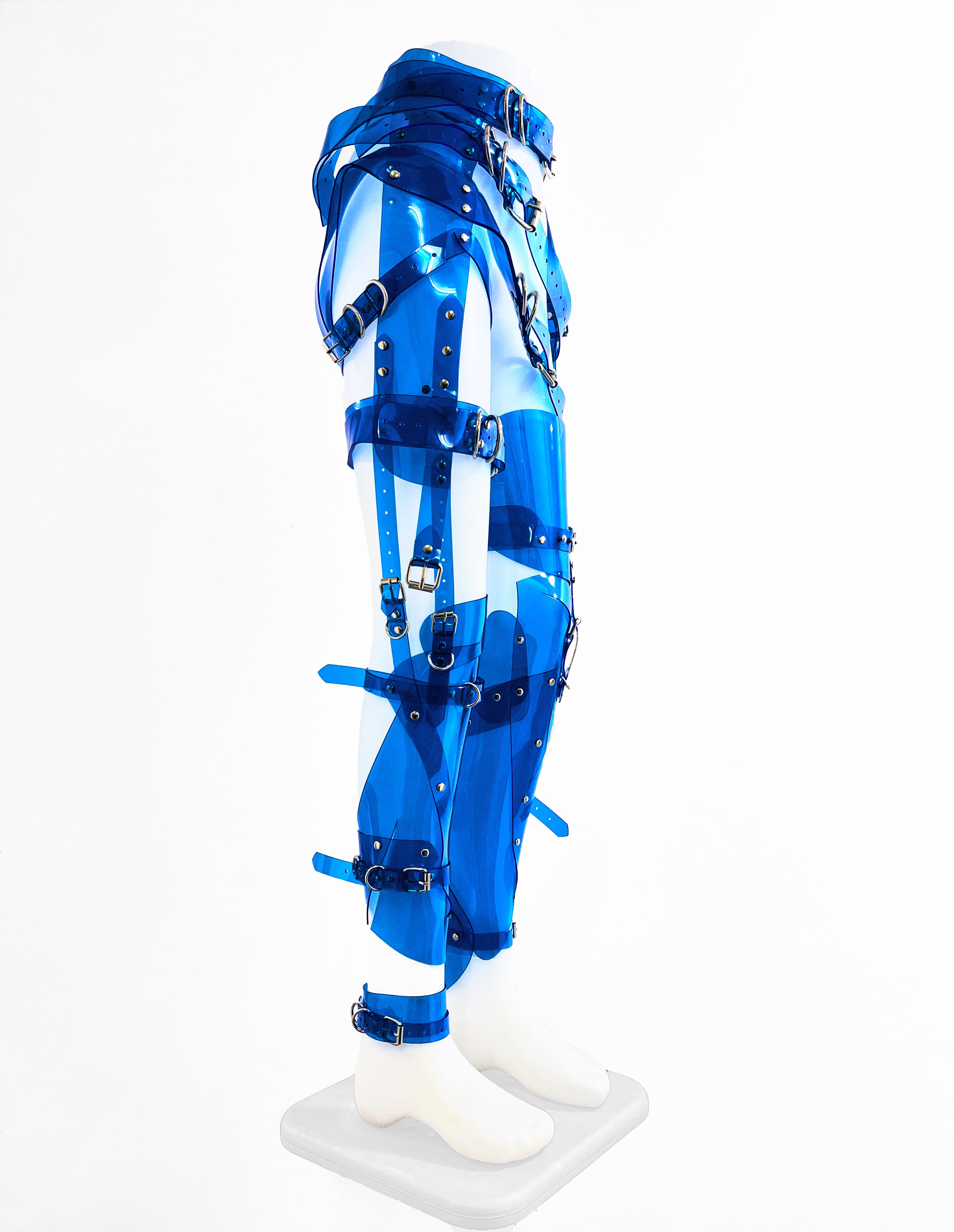 Jivomir Domoustchiev Full Robot Leg Harness in vegan vinyl pure robot style future Dixie D'Amelo perfect styling to create full  look worn as belt or full look