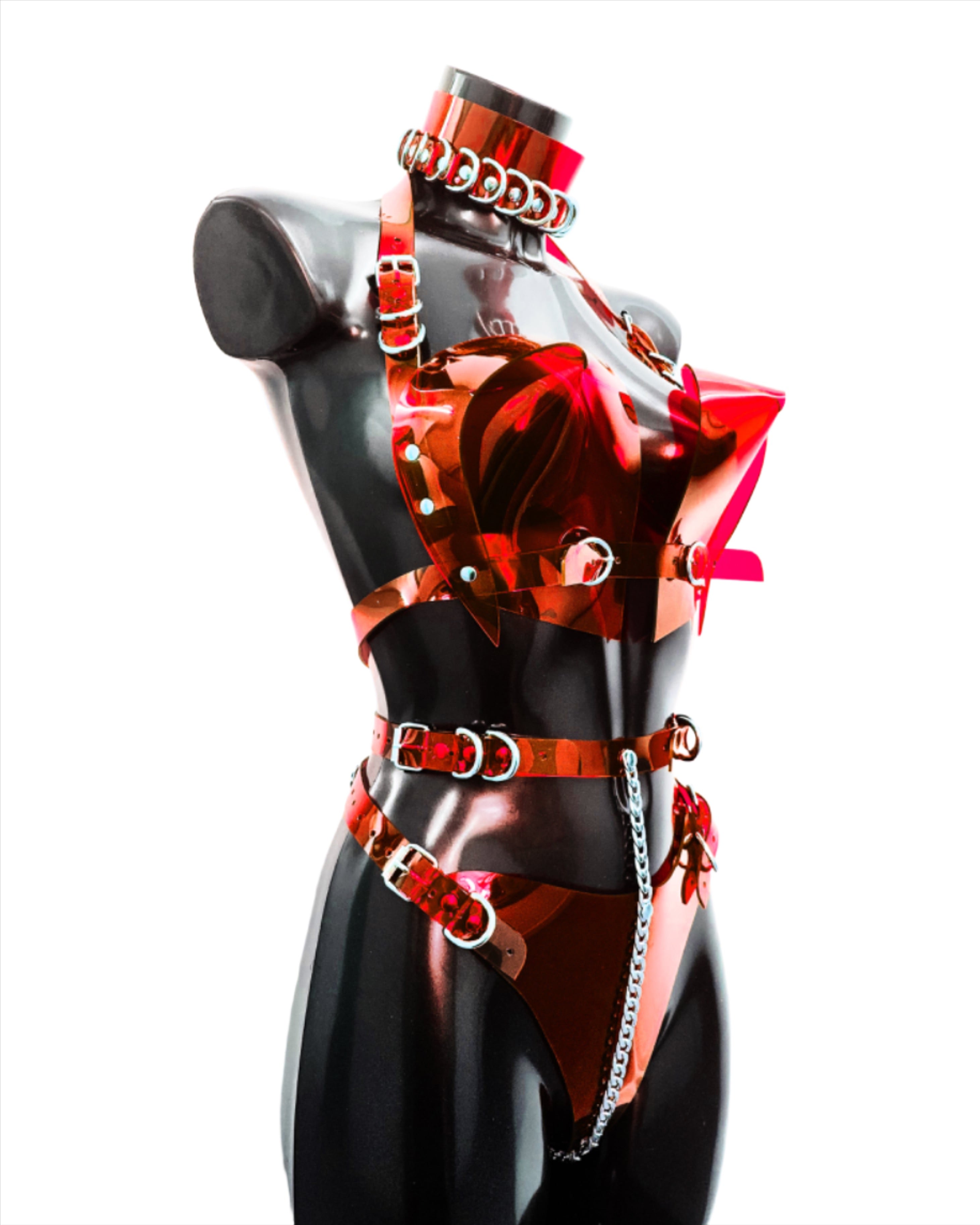 Jivomir Domoustchiev vegan vinyl pvc fashion wearable sculpture hand crafted to order only in East London Atelier independent luxury brand bras and panties knickers