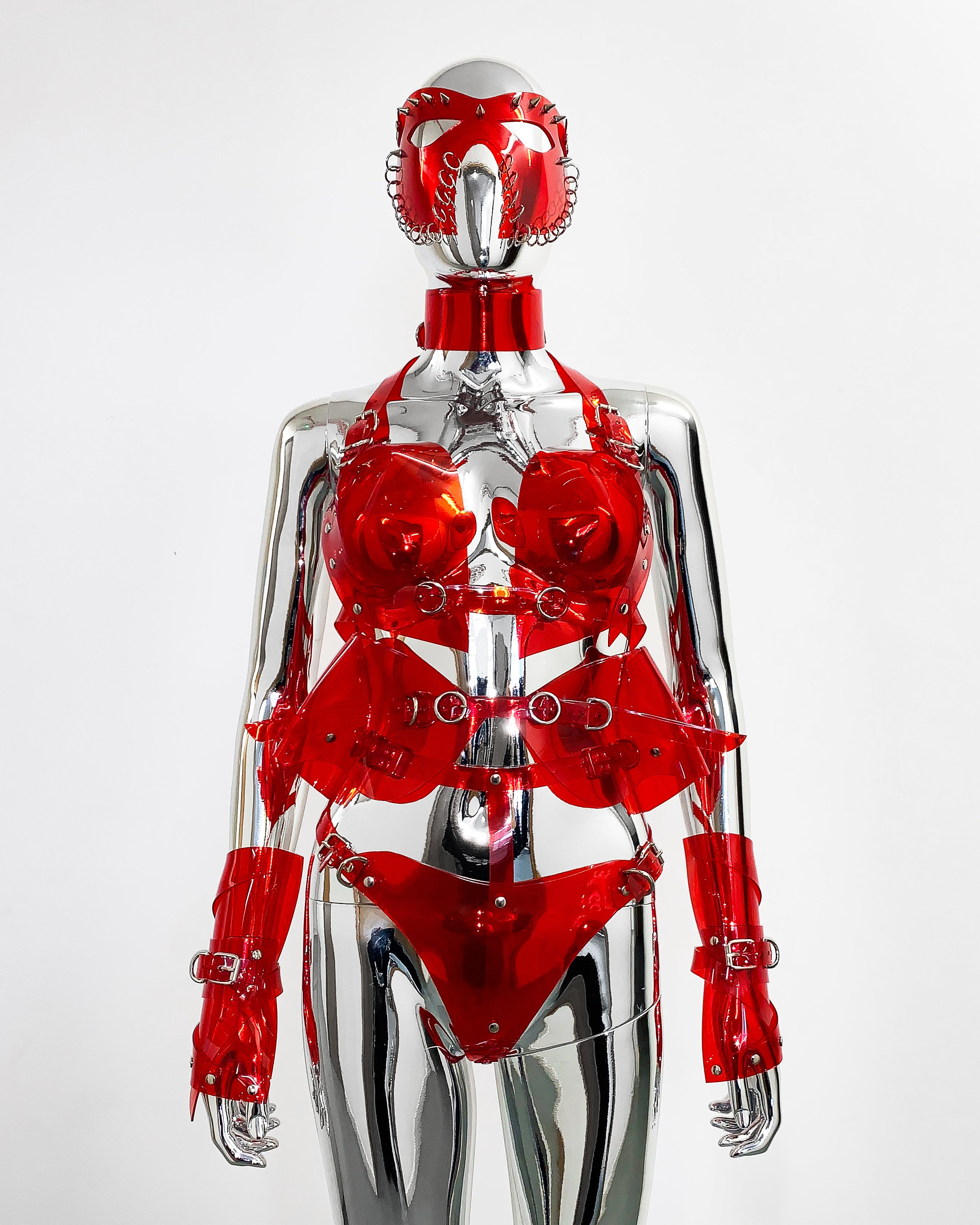 Jivomir Domoustchiev vegan vinyl pvc fashion wearable sculpture hand crafted to order only in East London Atelier independent luxury brand