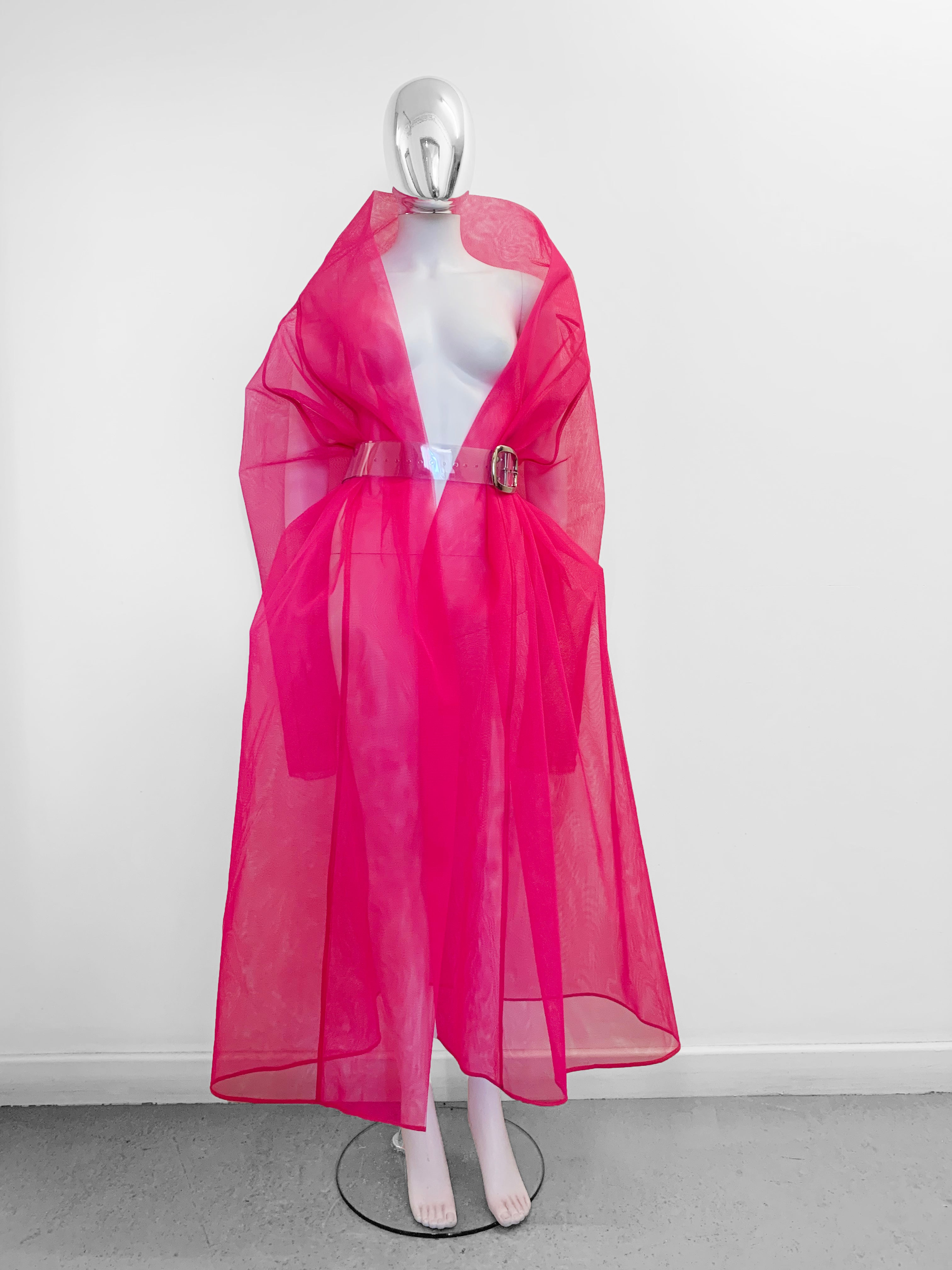 Jivomir Domoustchiev Oversized Stiffened Net Coat hand crafted in East London atelier